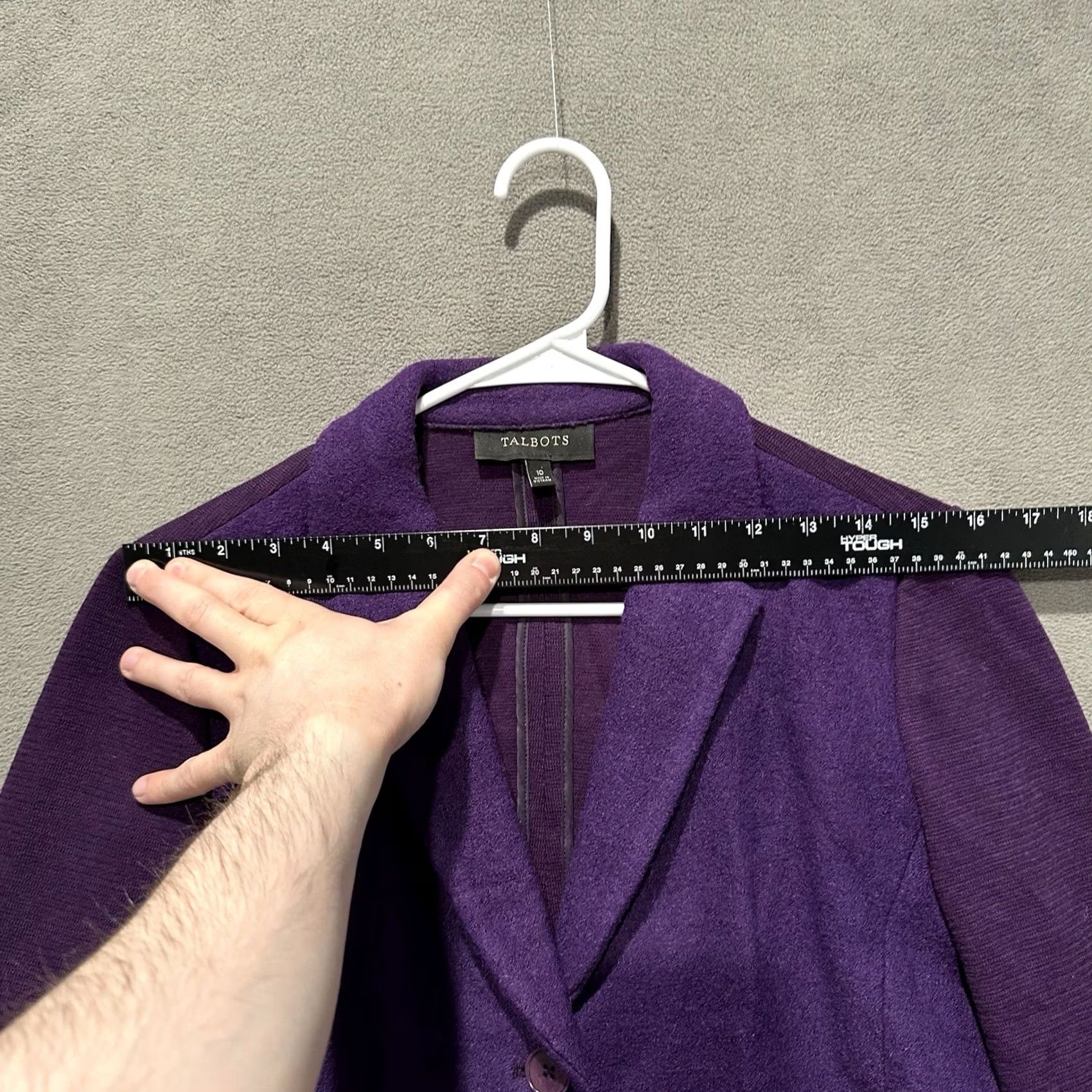 Talbots Talbots Blazer Jacket Womens 10 Purple Rayon Wool Blend 2 Button Notch EUC Size L / US 10 / IT 46 - 6 Thumbnail