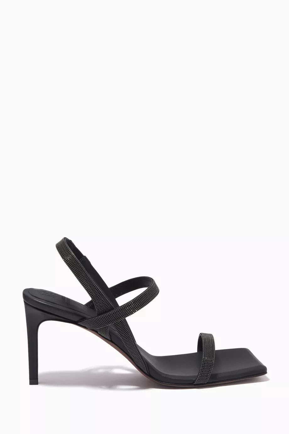 Brunello Cucinelli o1y0725 Leather Sandals in Black Size US 9.5 / IT 39.5 - 1 Thumbnail