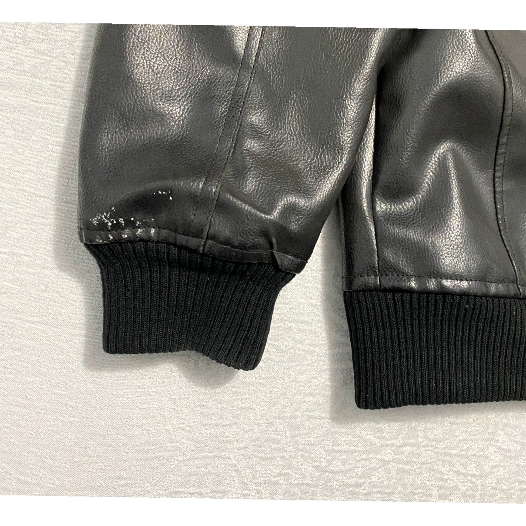 U.S. Polo Assn. US Polo Assn Mens Faux Leather Bomber Jacket Black Size L Zip Stand-Up Collar Padded Insulated Regular Fit Casual Size US L / EU 52-54 / 3 - 5 Thumbnail