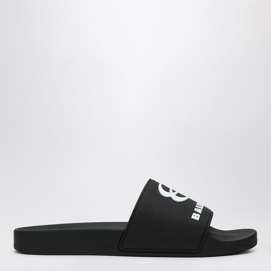 Balenciaga o1d2blof0226 Rubber Slides Slippers in Black Size US 7 / EU 40 - 2 Thumbnail