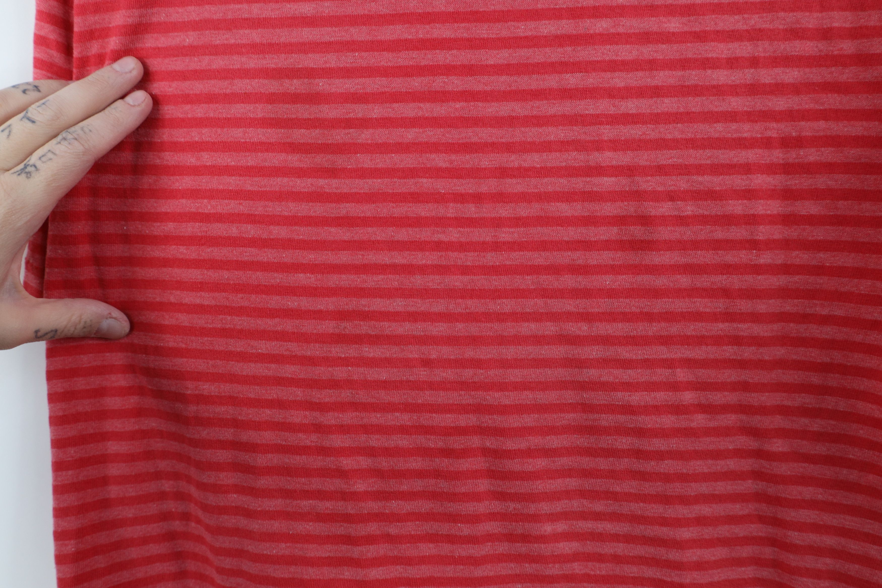 Vintage Vintage 90s Streetwear Striped Short Sleeve T-Shirt Red Pink Size US M / EU 48-50 / 2 - 4 Thumbnail