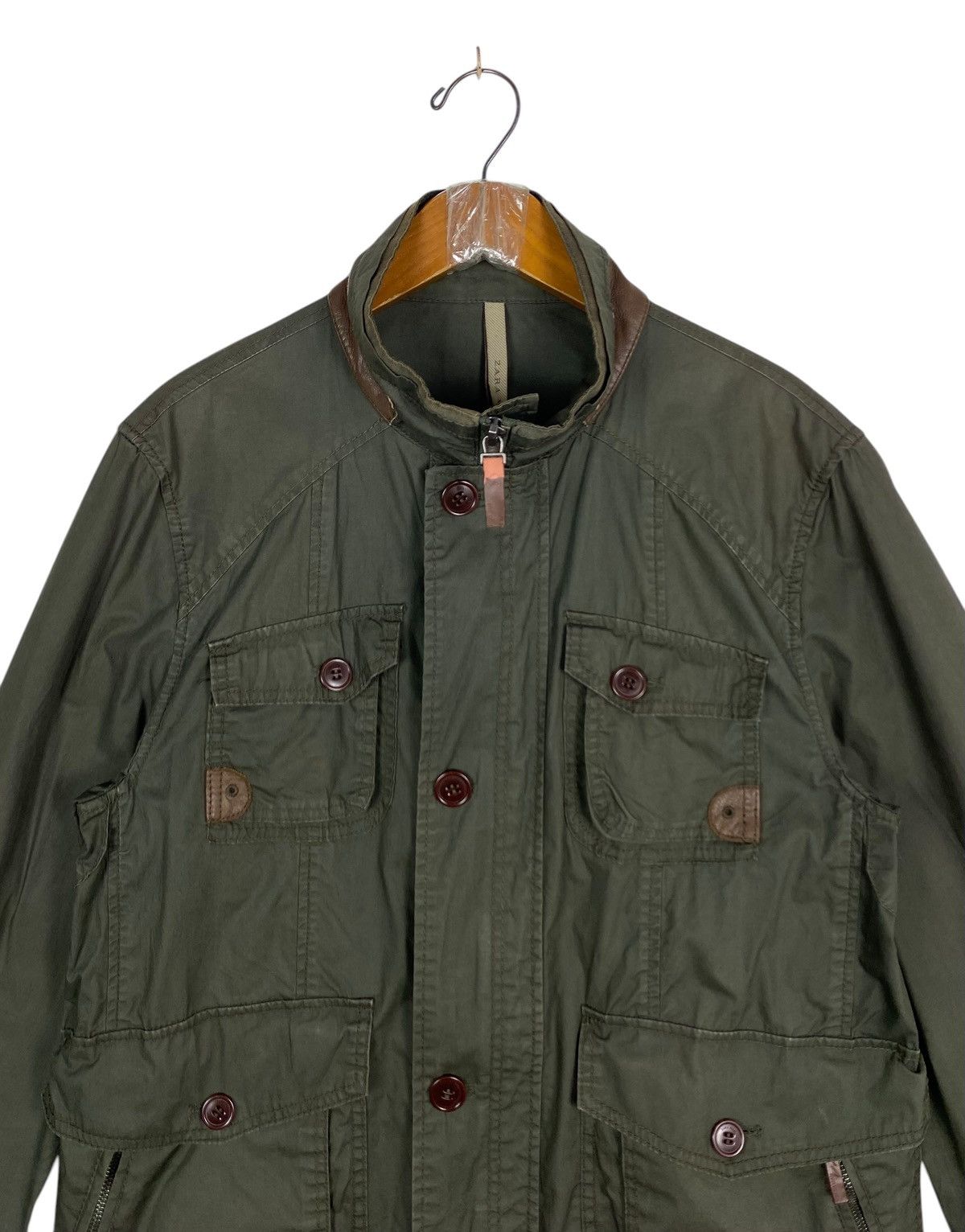 Zara Rare‼️ ZARA MEN Olive Green Military Style Jacket Size US M / EU 48-50 / 2 - 4 Thumbnail