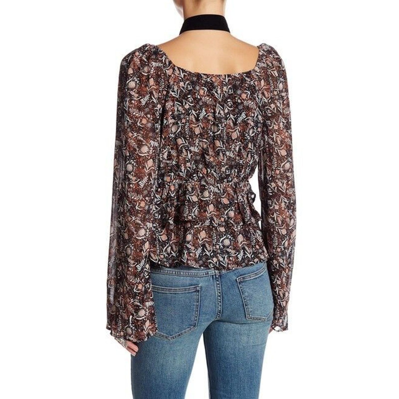 Free People New Free People Uptown Floral Bell Sleeve Blouse Retail $118 Size S / US 4 / IT 40 - 3 Thumbnail
