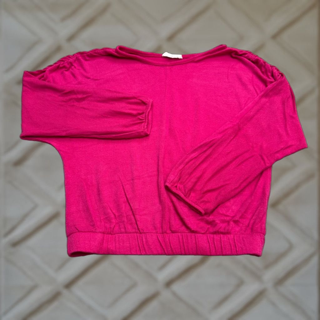 Anthropologie Anthropologie Sweater Womens Medium Pink Elastic Waist Self Contrast Lounge Top Size M / US 6-8 / IT 42-44 - 1 Thumbnail
