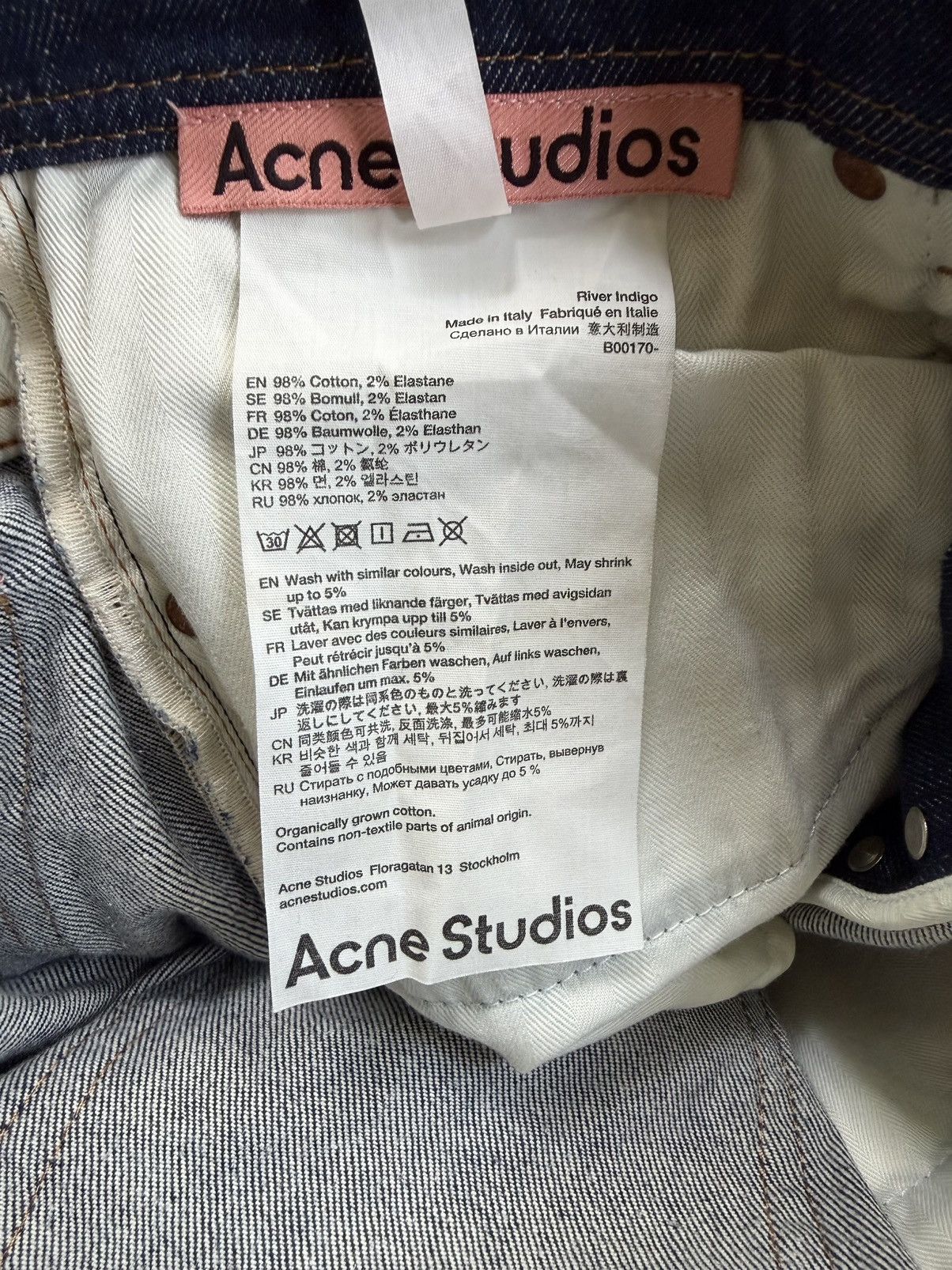 Acne Studios River Indigo Blue Denim Jeans Size US 33 - 6 Thumbnail