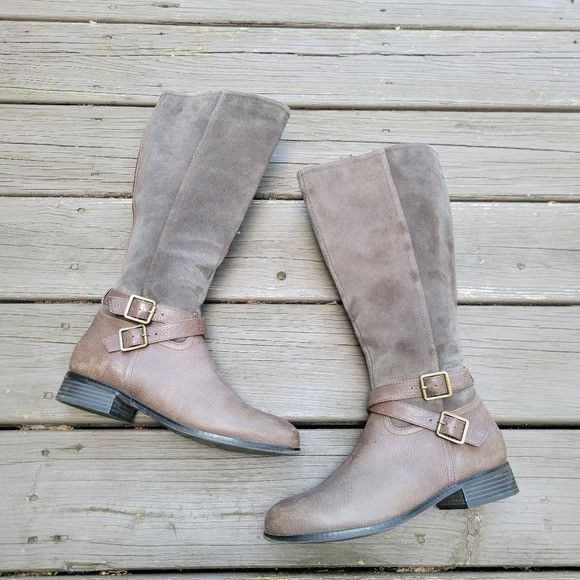 Vintage Vintage 90s y2k Brown Leather Suede Buckle Knee High Tall Eq Size US 8 / IT 38 - 2 Thumbnail