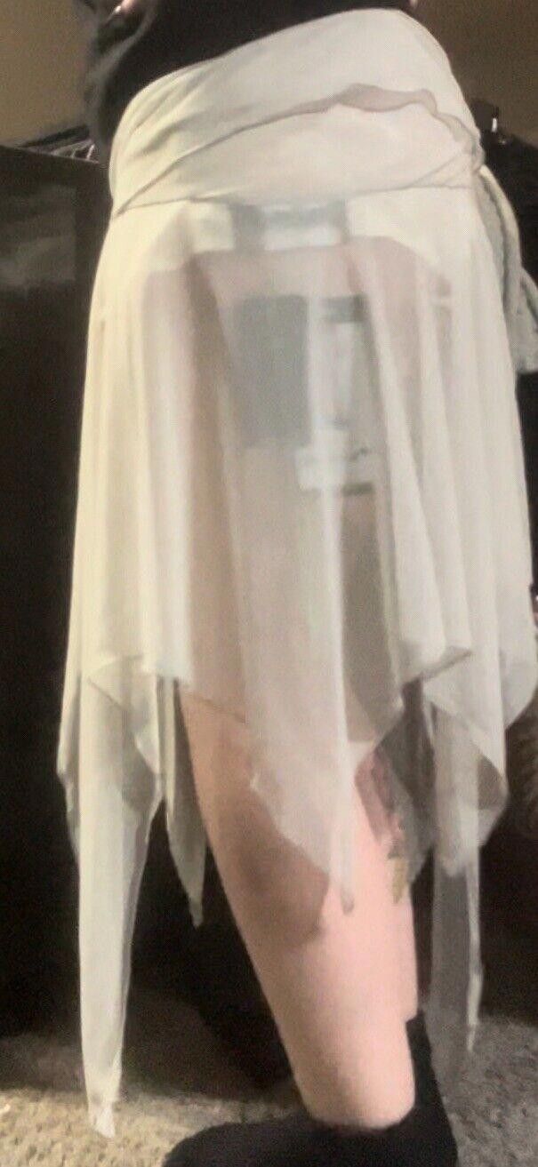 Designer Darker Wavz Charged Fold over Handkerchief Mesh Skirt Size 40" / US 18 - 5 Thumbnail