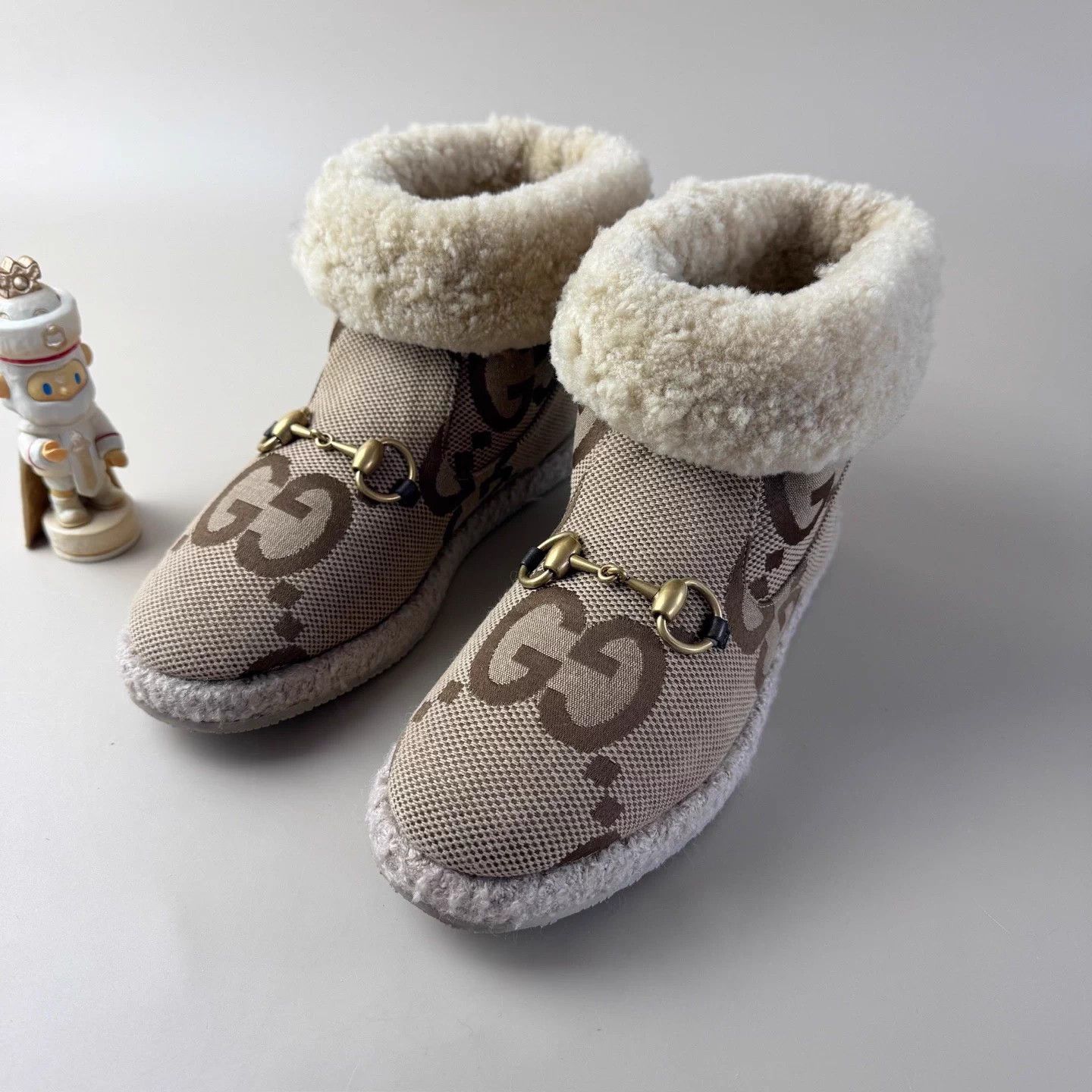 Gucci GUCCI Double G All Over Shearling Short Boots 99 New 35.5 Size US 4.5 / IT 34.5 - 1 Thumbnail