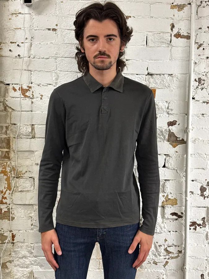 Prada 2000s Prada Linea Rossa Grey Classic Longsleeve Polo Size US S / EU 44-46 / 1 - 2 Thumbnail