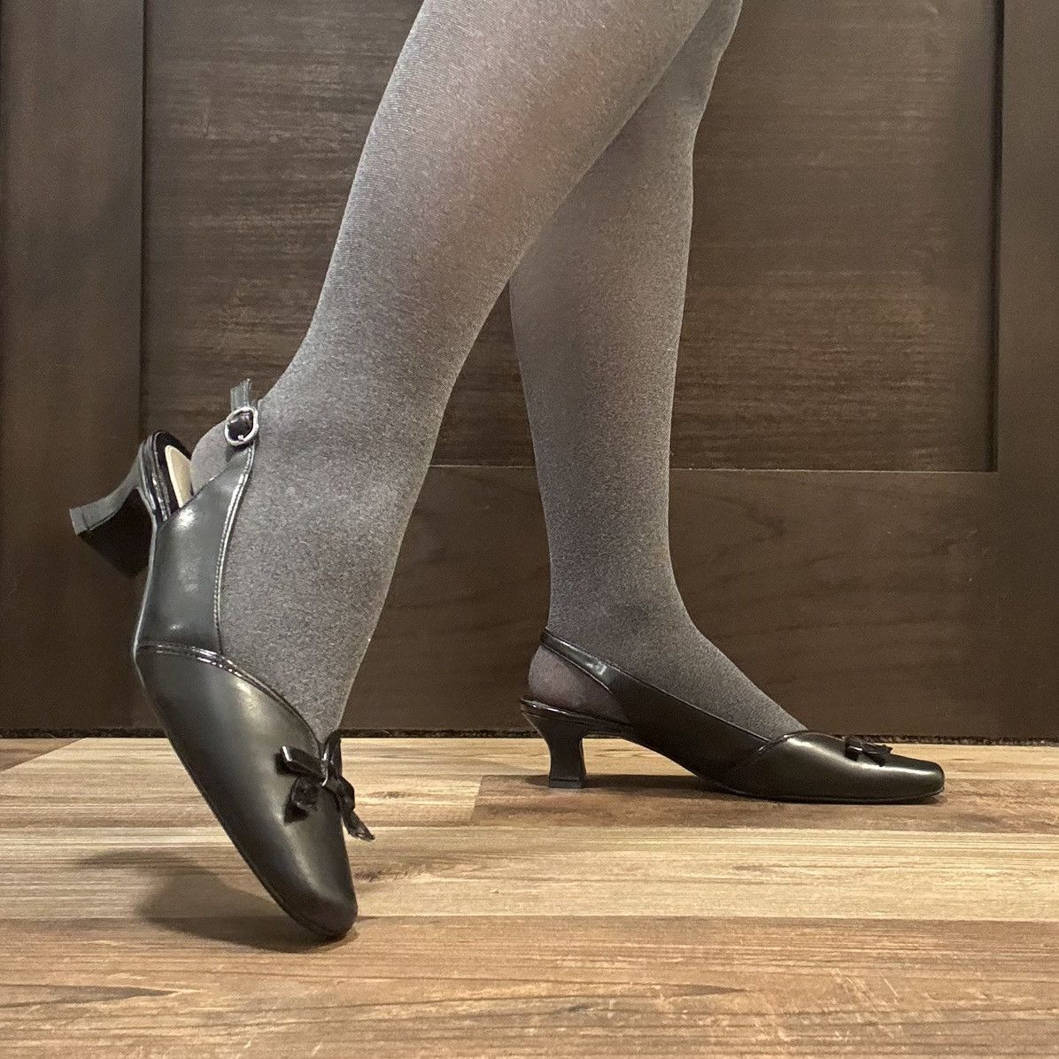 Other EASY STREET Y2K Black Faux Leather Edgy Bow Kitten Heels Size US 9 / IT 39 - 1 Thumbnail