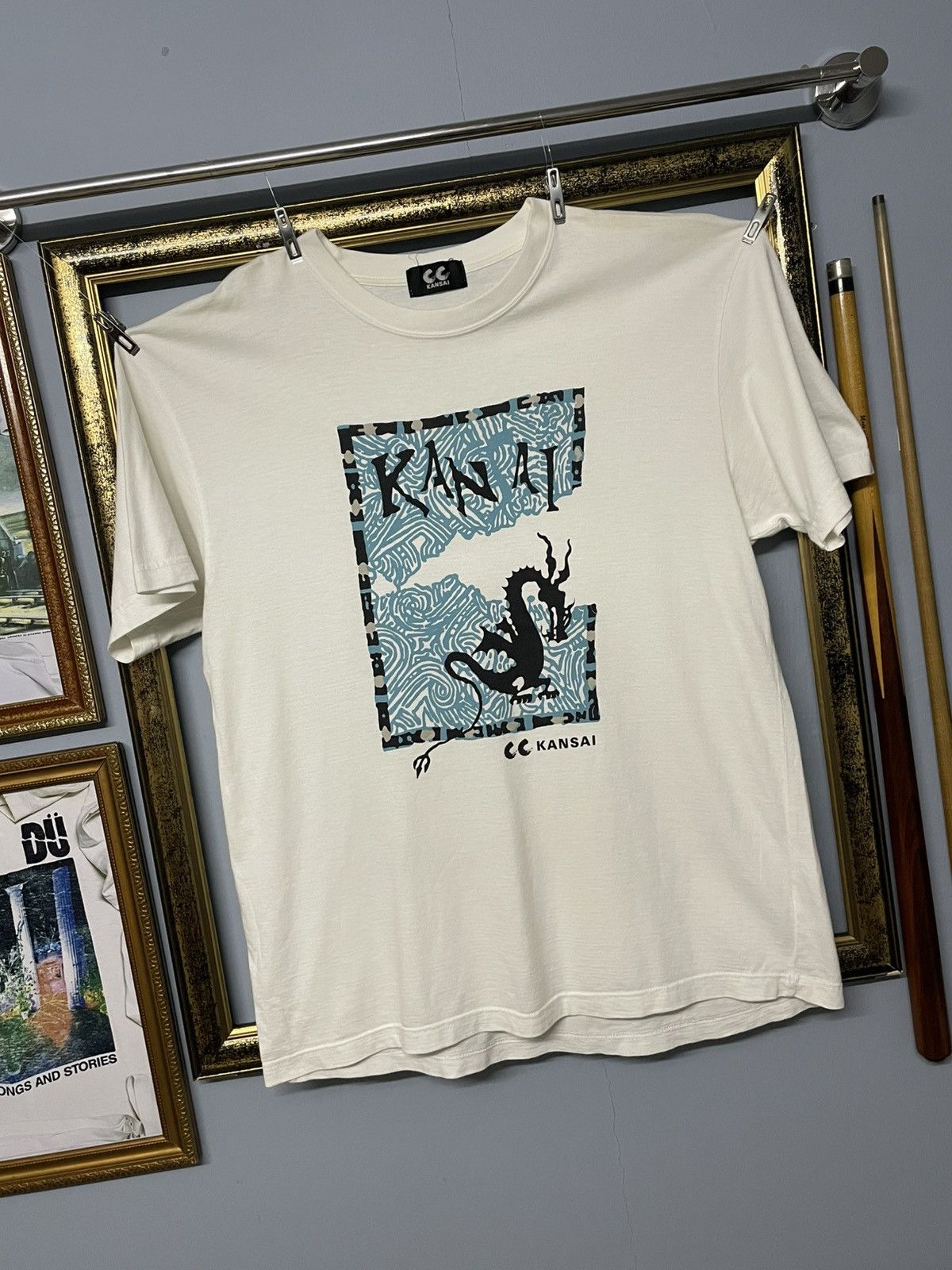 Japanese Brand × Kansai Yamamoto × Vintage Vintage 90s Japan Designer Cc Kansai Traditional Art Tshirt Size US M / EU 48-50 / 2 - 2 Thumbnail