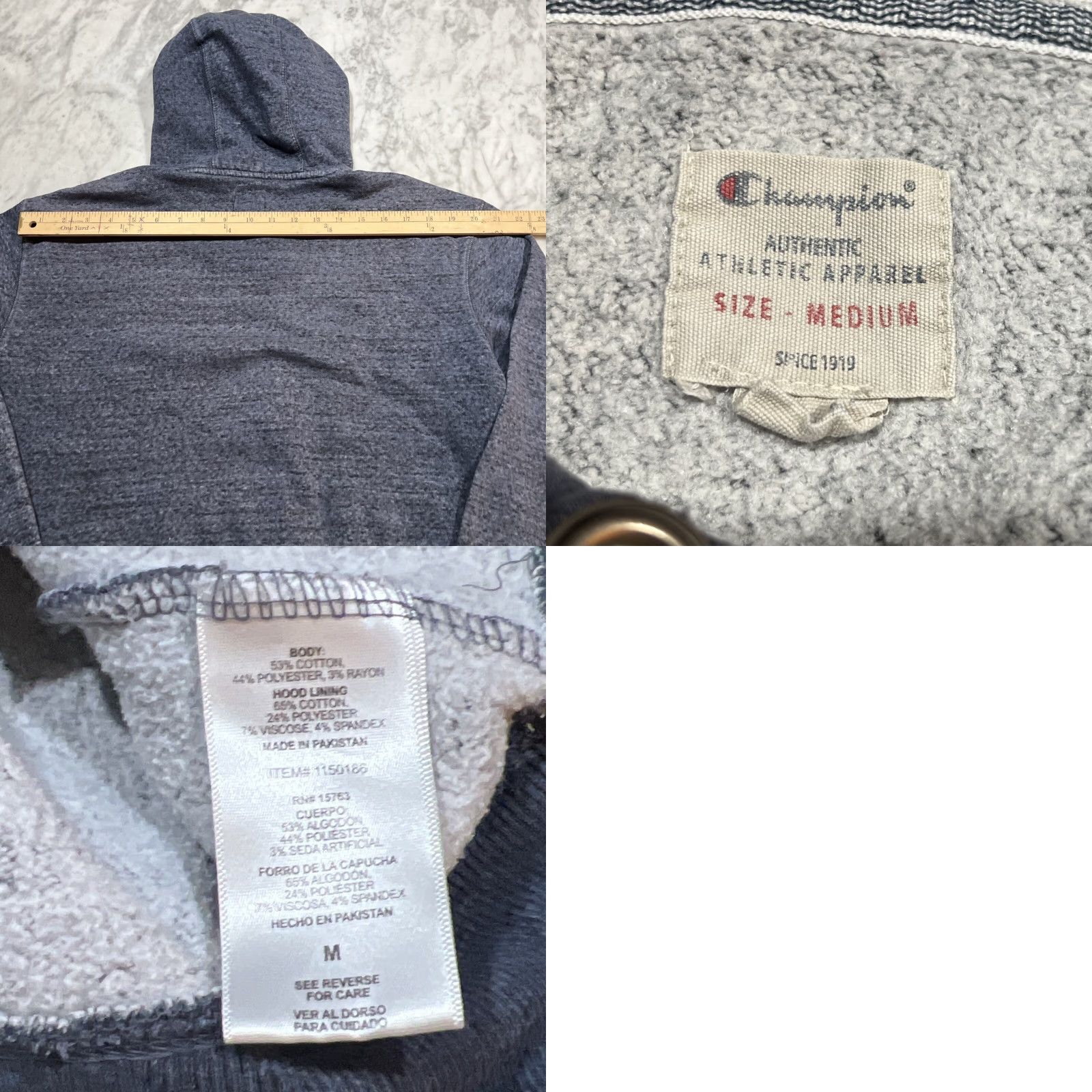 Champion Champion NY Sweatshirt Mens Medium New York Spellout Hoodie Pocket Drawstring Size US M / EU 48-50 / 2 - 8 Thumbnail