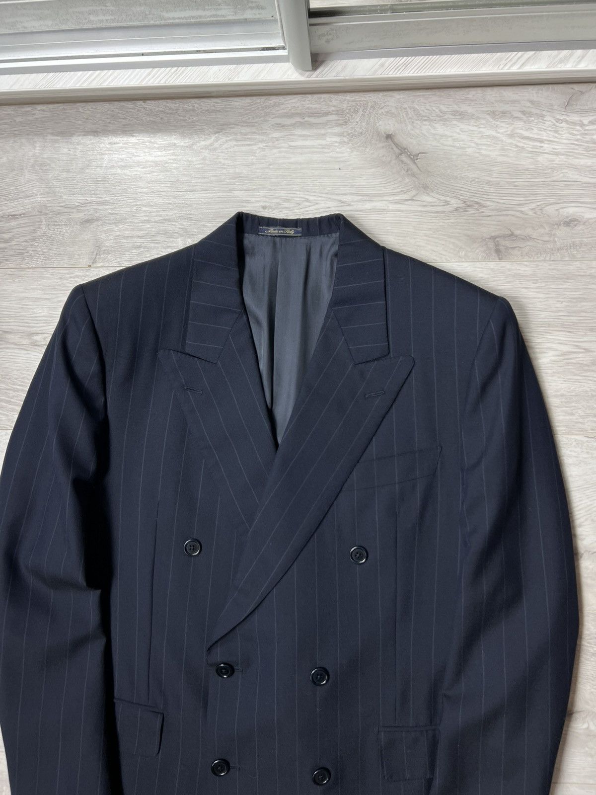Zilli Vintage Zilli Wool Double Breasted Striped Blazer Jacket Size 40R - 2 Thumbnail