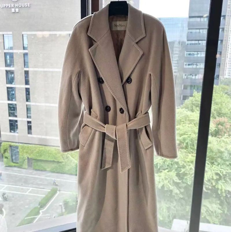 Max Mara MaxMara Beige Wool Women's Coat 0089 Size ONE SIZE - 1 Thumbnail