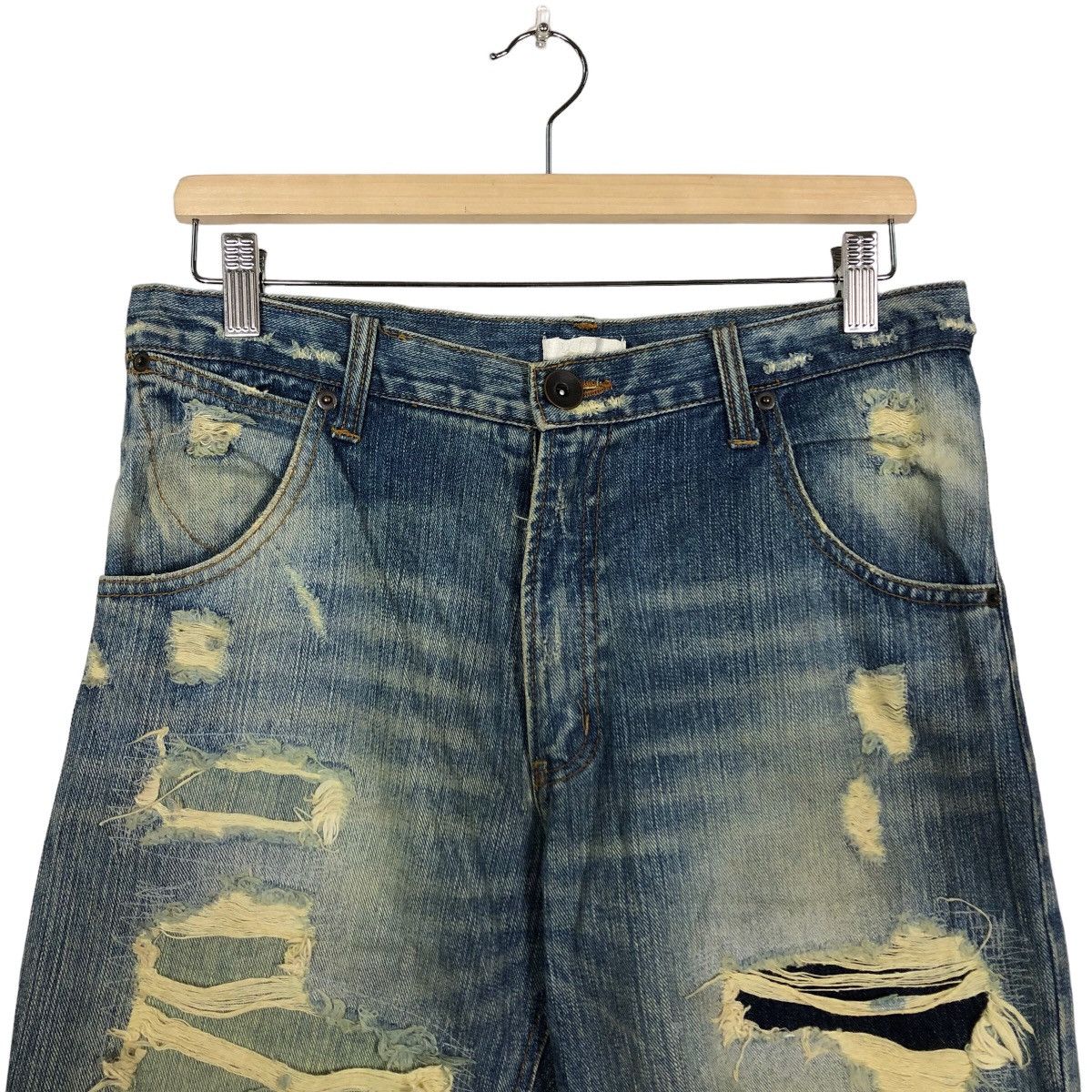 Hysteric Glamour 🔥Rare Distressed Denim Jeans Straight Cut Hysteric Glamour Size US 32 / EU 48 - 3 Thumbnail