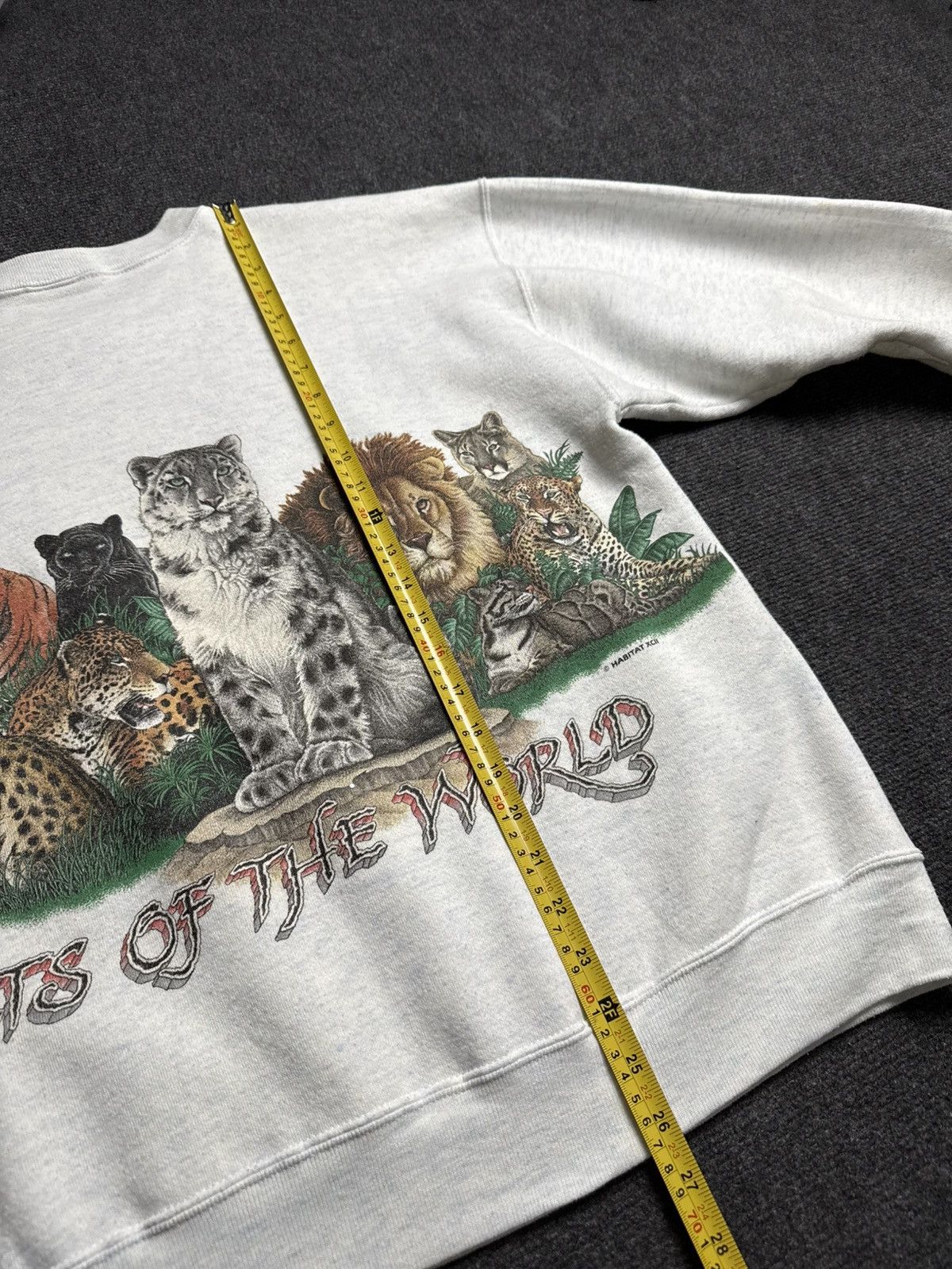 Habitat Vintage 1994 Wildlife Cat Front & Back Print Sweatshirt USA Size US L / EU 52-54 / 3 - 20 Thumbnail