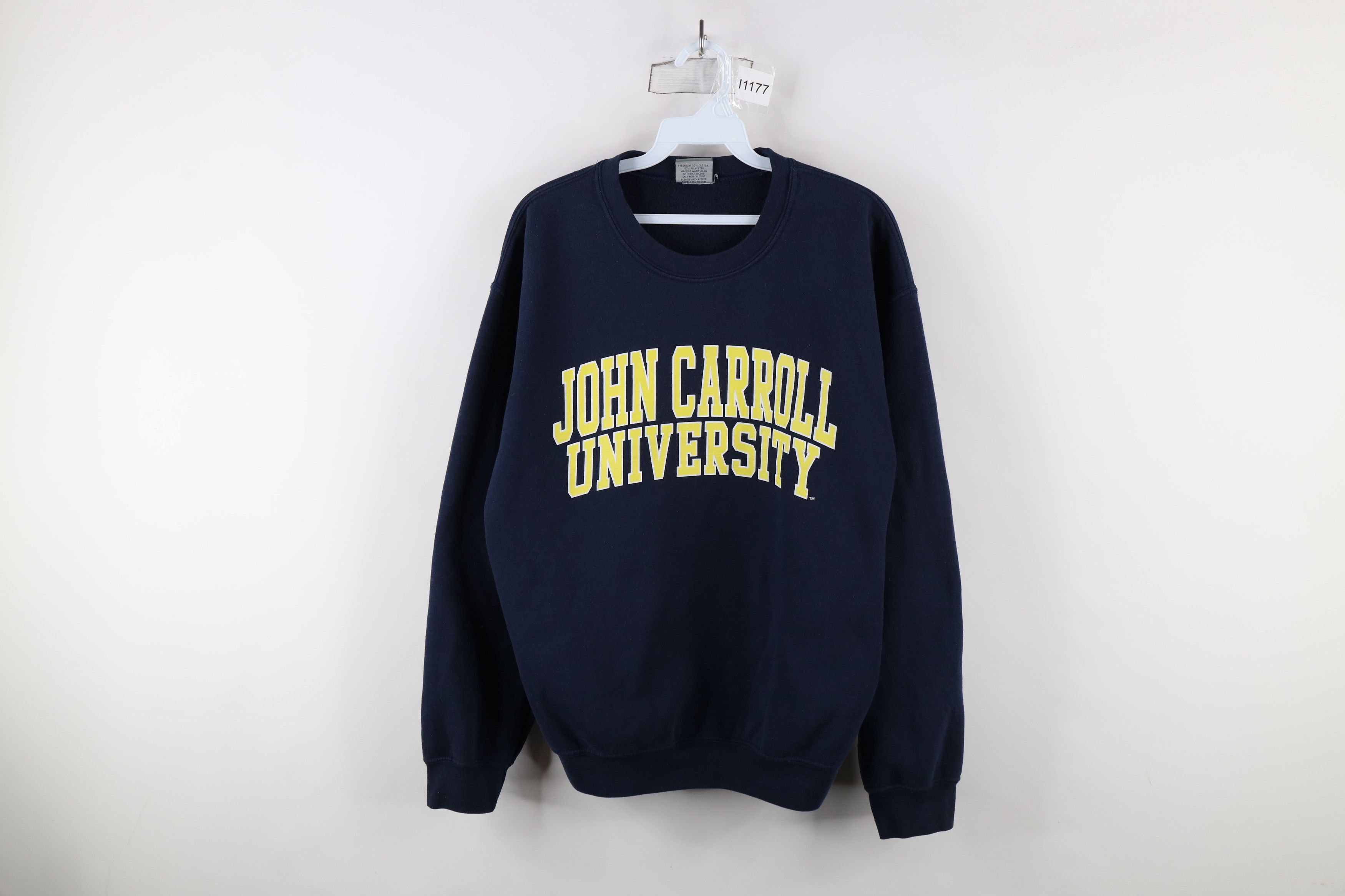 Vintage Vintage 90s John Carroll University Crewneck Sweatshirt Blue Size US M / EU 48-50 / 2 - 1 Thumbnail