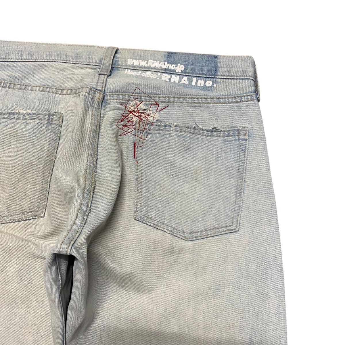 Japanese Brand RNA SLANG Denim Distressed Patchwork Jeans Size US 30 / EU 46 - 13 Thumbnail
