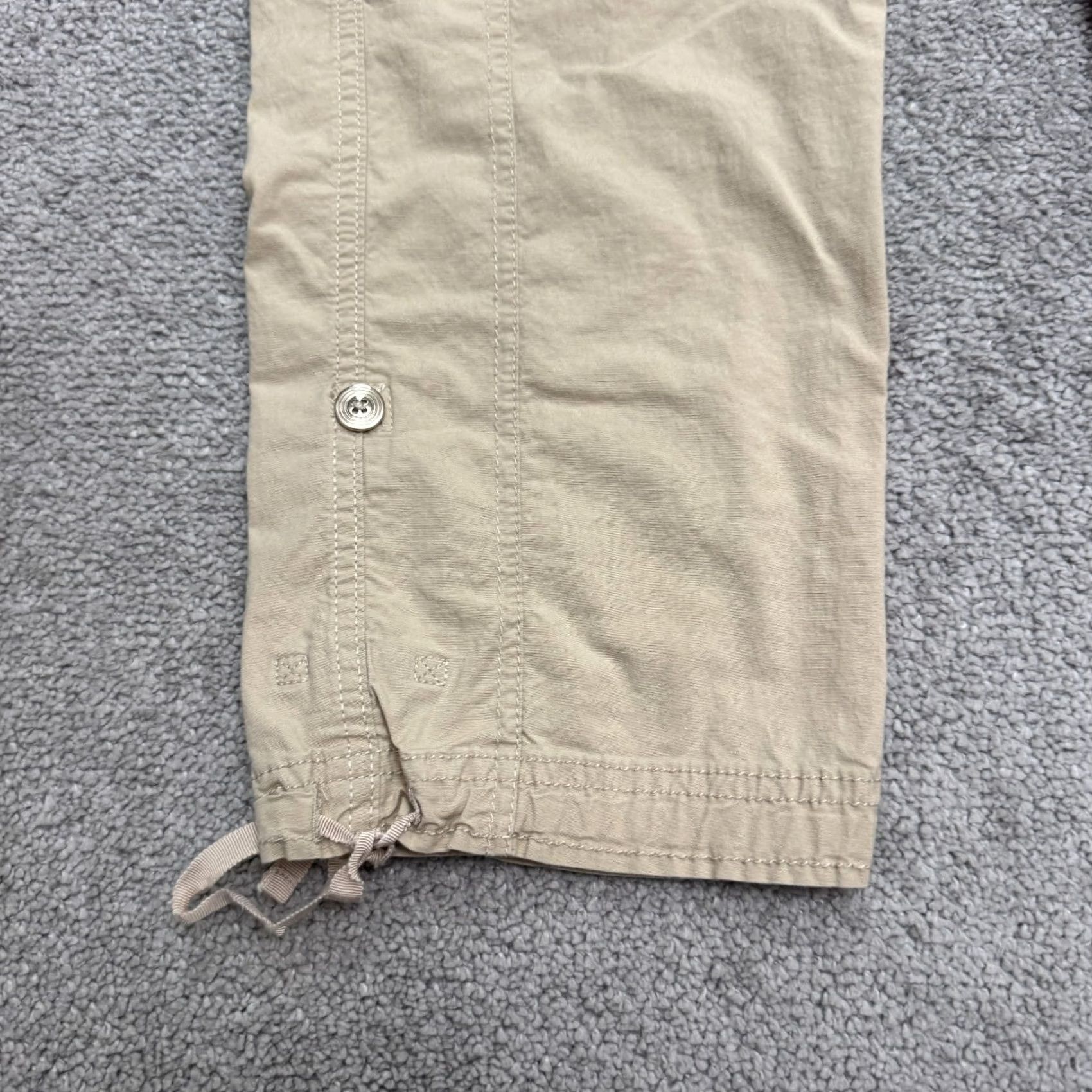 White House Black Market White House Black Market Cargo Cropped Pants Womens 10 Khaki Brown Capri Casual Linen Wide Leg? Size 32" / US 10 / IT 46 - 5 Thumbnail