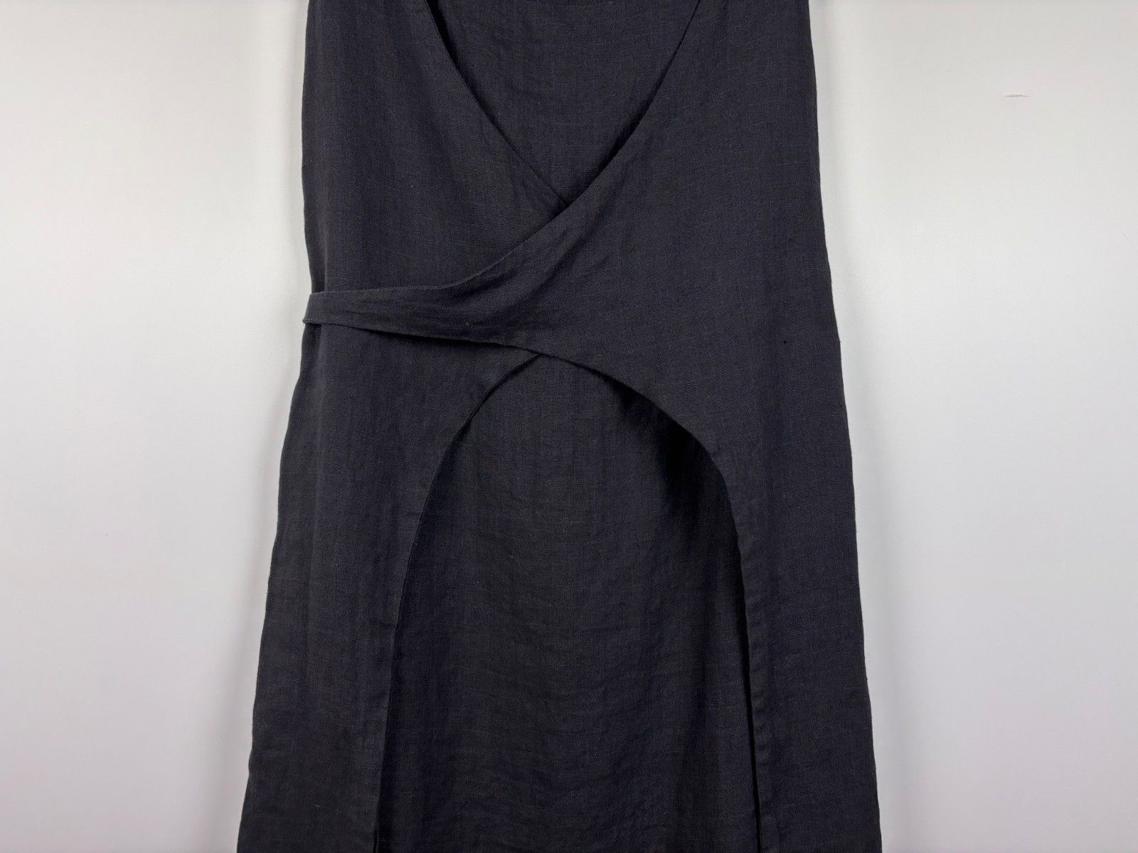 Garment Reproduction of Workers Garment Reproduction Of Workers Linen Dress Black Size ~S Size ONE SIZE - 3 Thumbnail