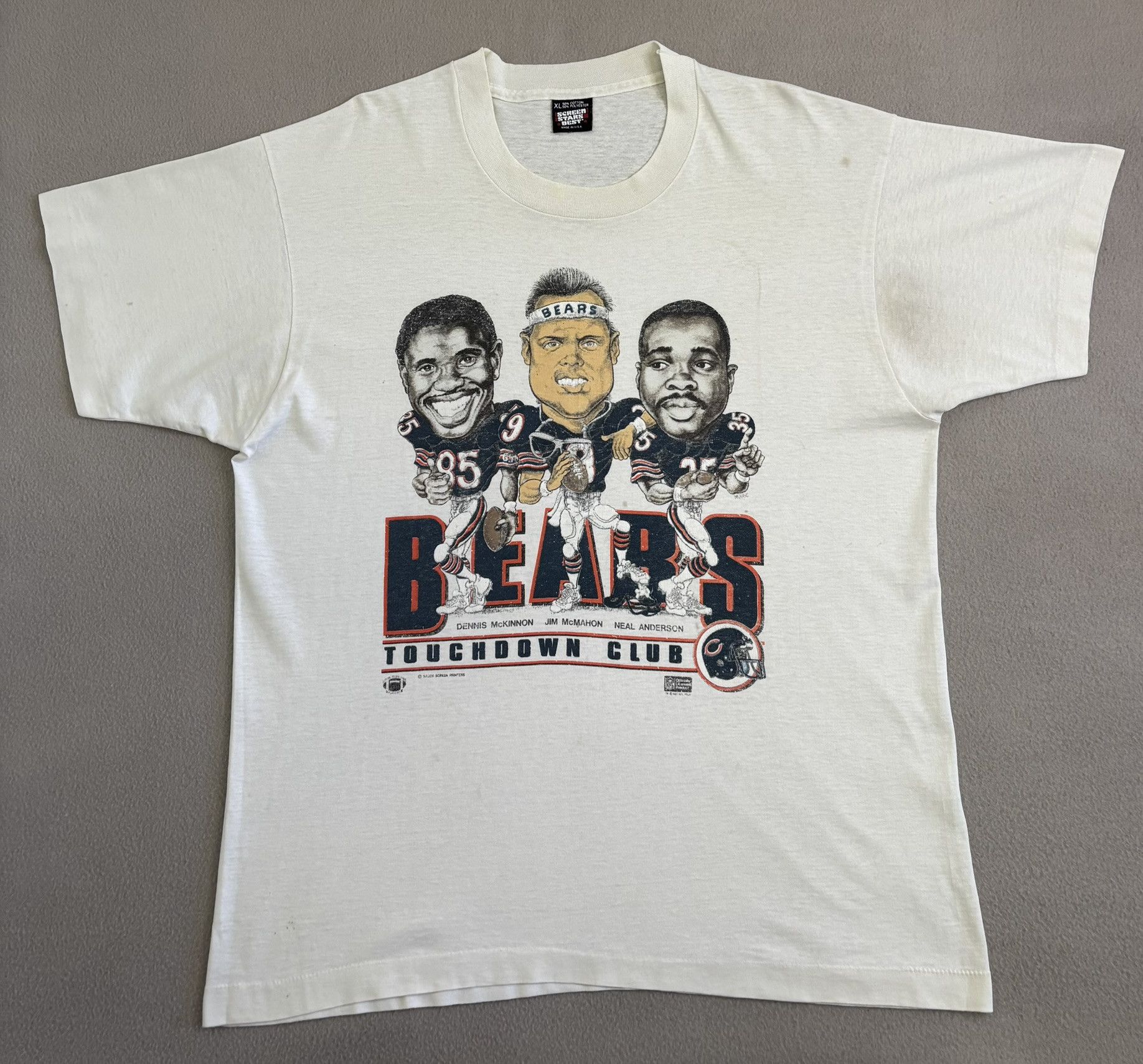 NFL × Vintage Chicago Bears 1987s NFL Screem Stars vintage T-Shirt Size US XL / EU 56 / 4 - 5 Thumbnail