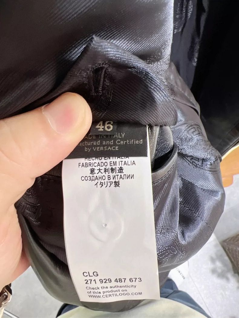 Versace Versace Men's black leather jacket Size US S / EU 44-46 / 1 - 7 Thumbnail