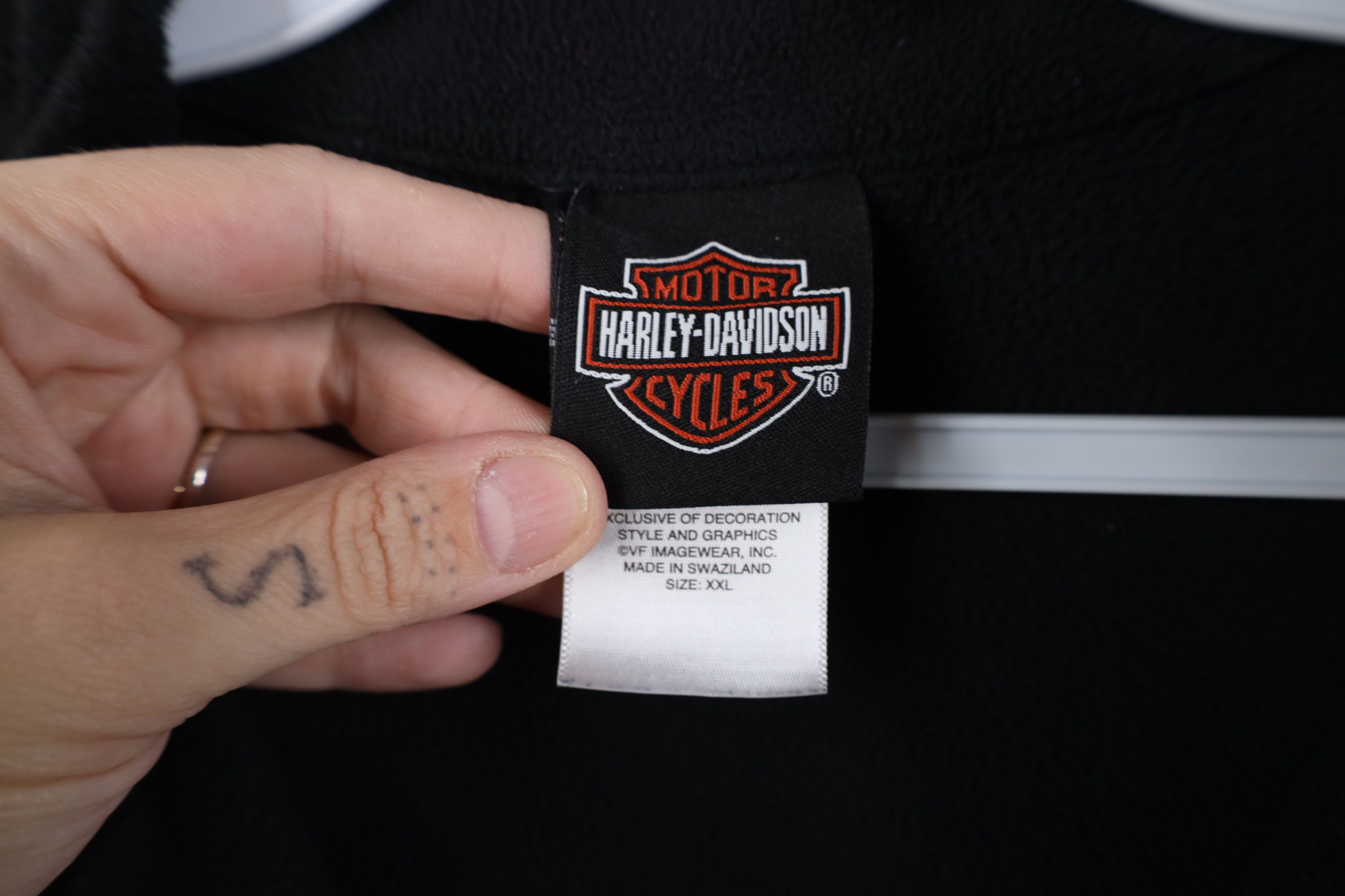 Harley Davidson Vintage Y2K Harley Davidson Skull Half Zip Fleece Sweater Size XXL / US 16-18 / IT 52-54 - 10 Thumbnail