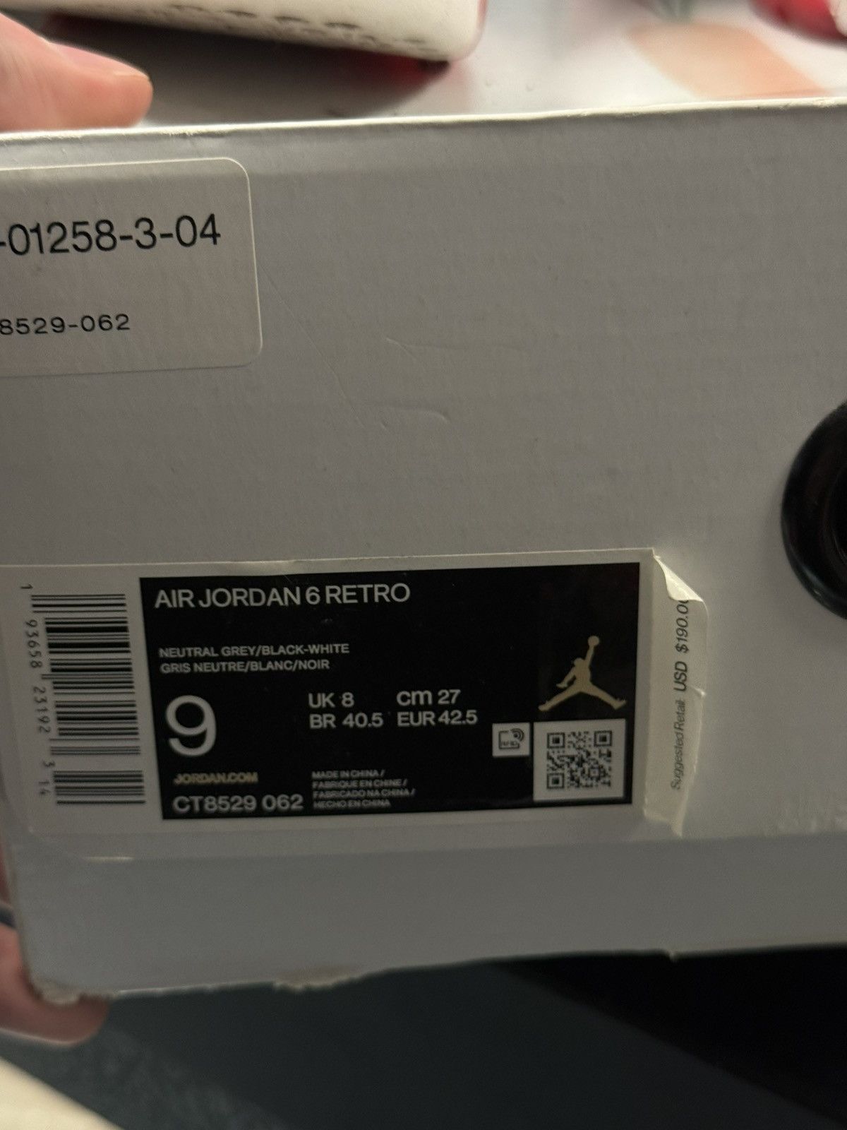 Jordan Brand × Nike Jordan 6 Hare Size 9 Pre Owned W Box Beaters Size US 9 / EU 42 - 15 Thumbnail