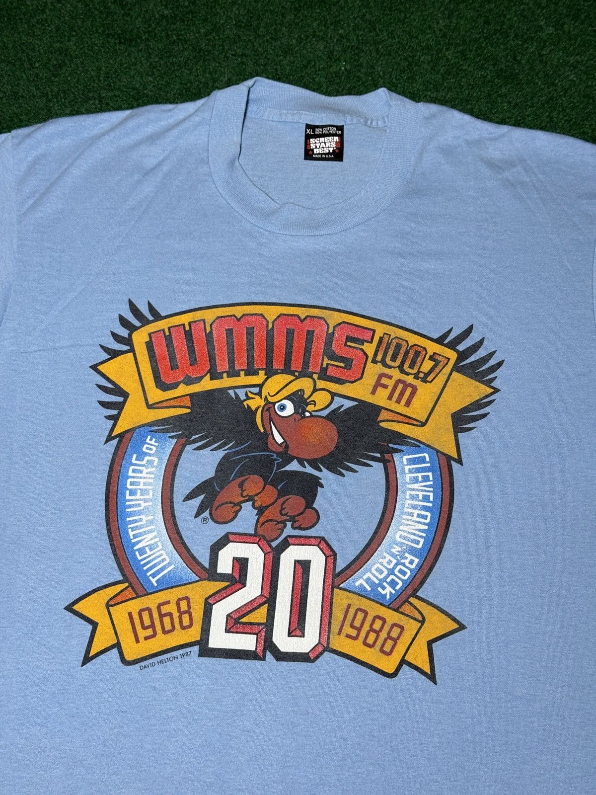 Vintage Vintage 80s WMMS The Buzzard Cleveland Rock N Roll T Shirt Size US XL / EU 56 / 4 - 2 Thumbnail