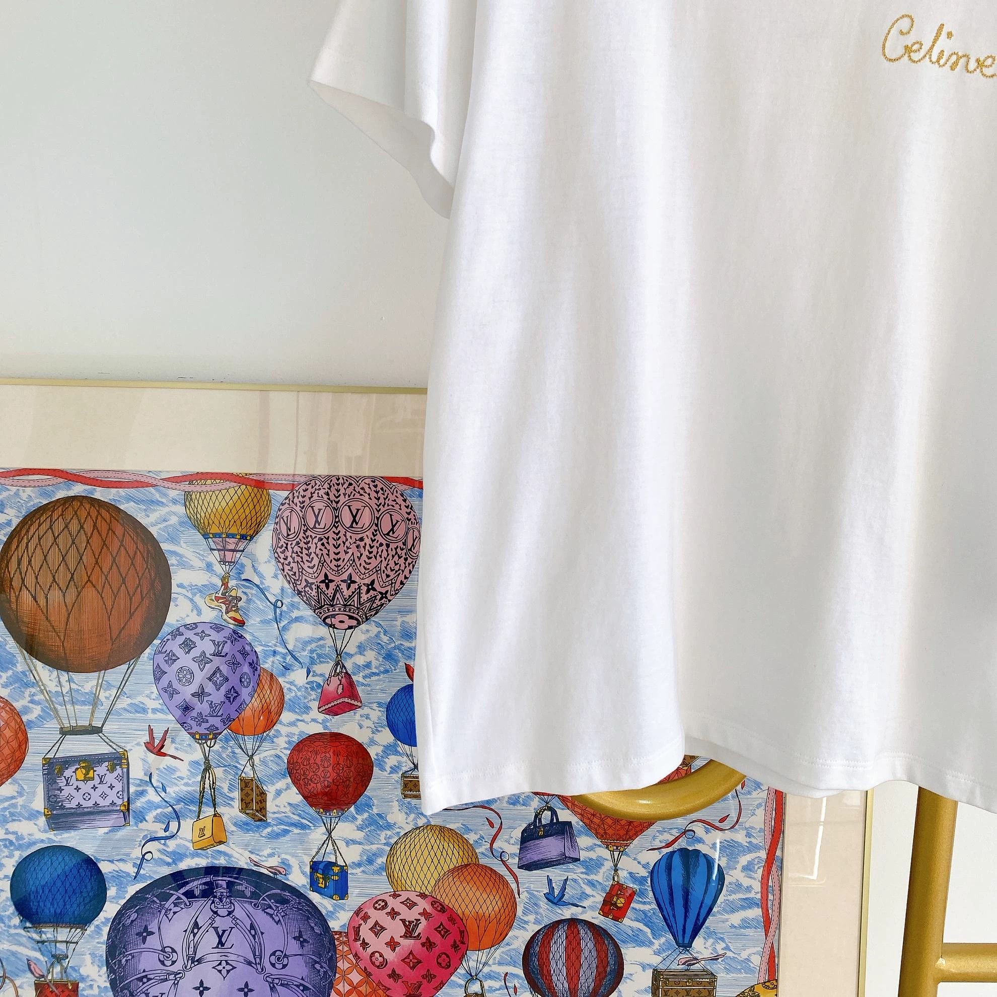 Celine Celine white logo Tee M new with tags 6125 Size M / US 6-8 / IT 42-44 - 4 Thumbnail