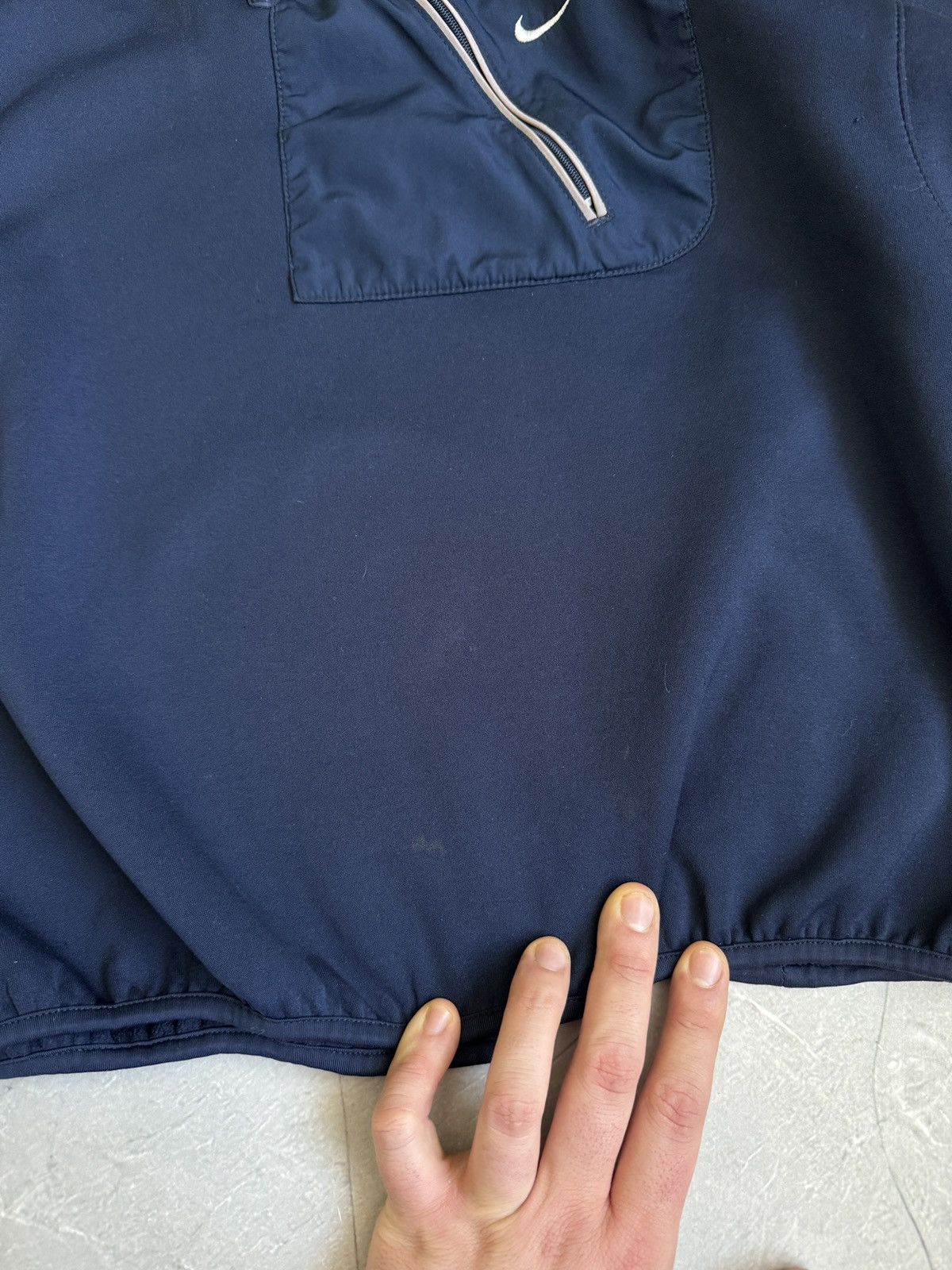 Nike Vintage 00s Nike Ninja Hoodie 1/2 Zip Navy Small Swoosh Y2k Size US M / EU 48-50 / 2 - 7 Thumbnail