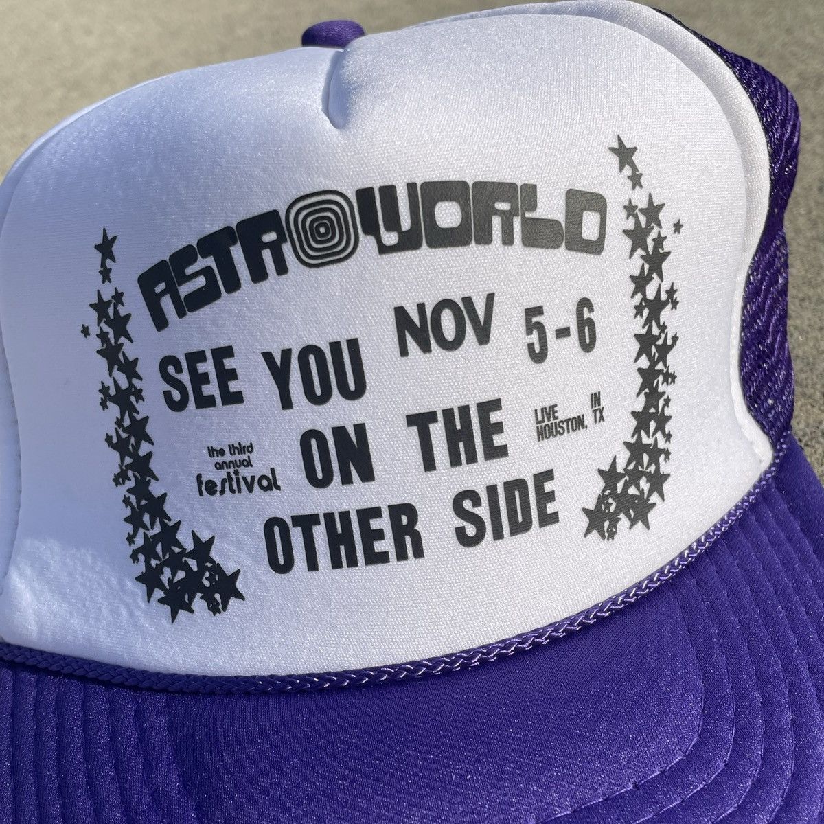 Travis Scott Rare Travis Scott Astrofest 2021 Purple Trucker Hat Size ONE SIZE - 5 Thumbnail