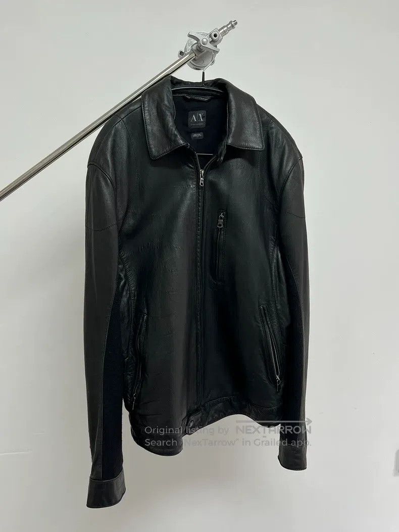 Armani Armani Calfskin and Wool Blended Leather Jacket Size US XL / EU 56 / 4 - 2 Thumbnail
