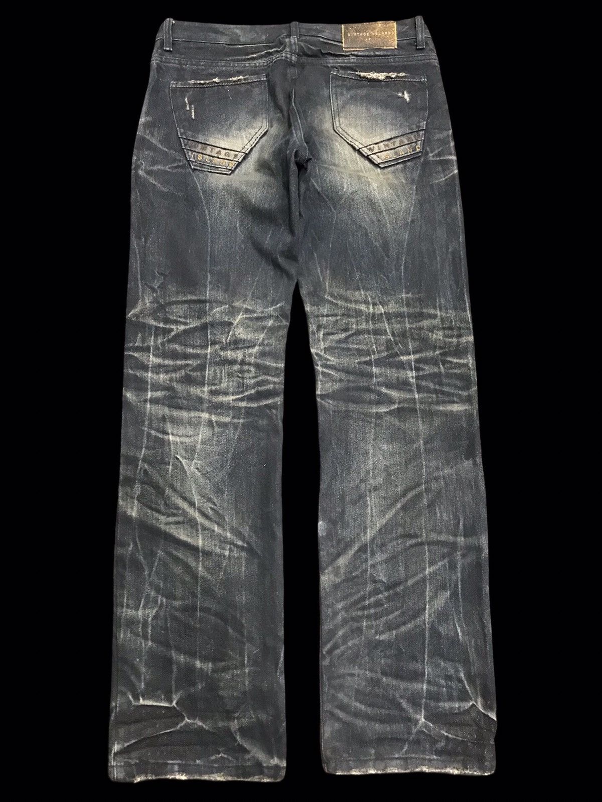 Seditionaries 💥SICK💥VINTAGE ISLAND CRAZY FADES STURDY LOW RISE DENIM F407 Size US 32 / EU 48 - 2 Thumbnail