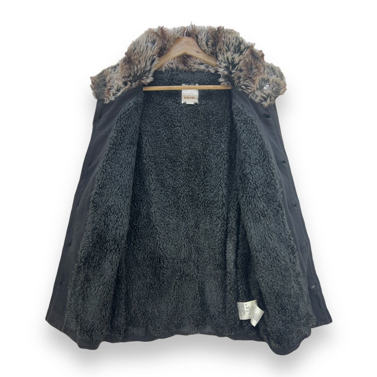 Diesel 🔥 SUNFADED DIESEL SOFT CHORE JACKET FUR COLAR Size US XS / EU 42 / 0 - 8 Thumbnail