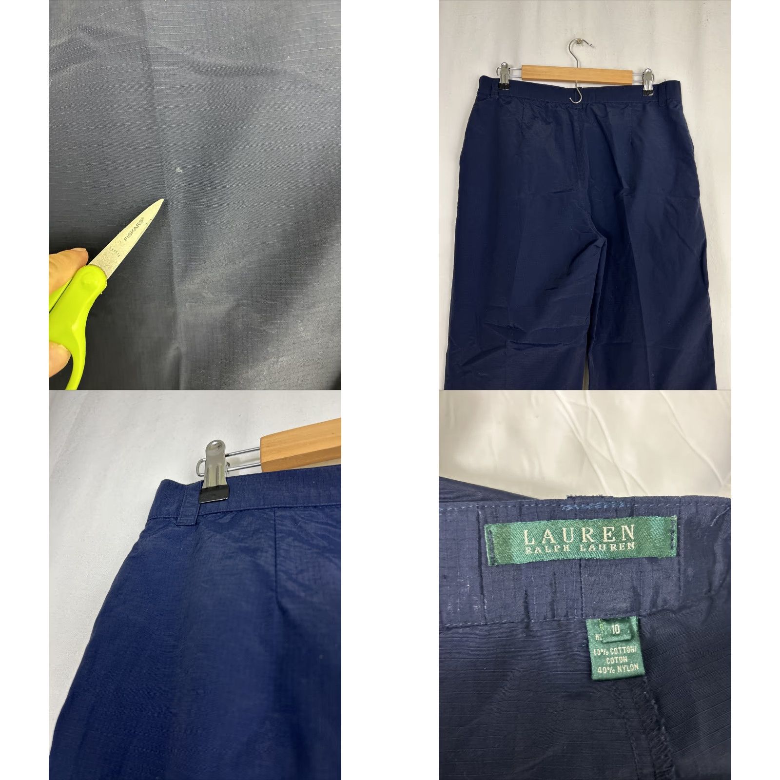 Ralph Lauren VINTAGE Lauren Ralph Lauren Womens Pants Capri Wide-Leg 34x24 Navy Blue 10 Womens Size 32" / US 10 / IT 46 - 9 Thumbnail