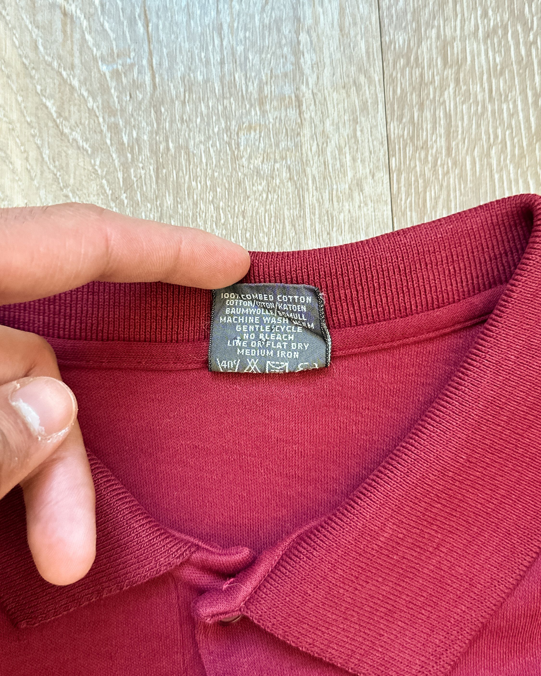 Le TIGRE Vintage 1980s Le Tigre Polo Shirt Burgundy Red Men's XL Size US XL / EU 56 / 4 - 4 Thumbnail