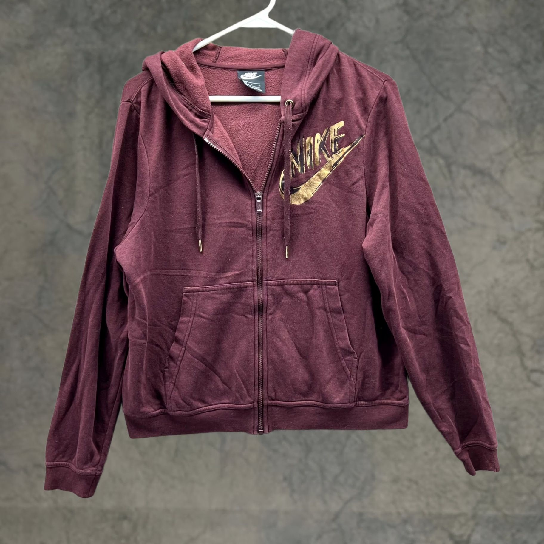 Nike Nike Hoodie Women M Burgundy Rally Full Zip Fleece Swoosh Jacket Size M / US 6-8 / IT 42-44 - 1 Thumbnail