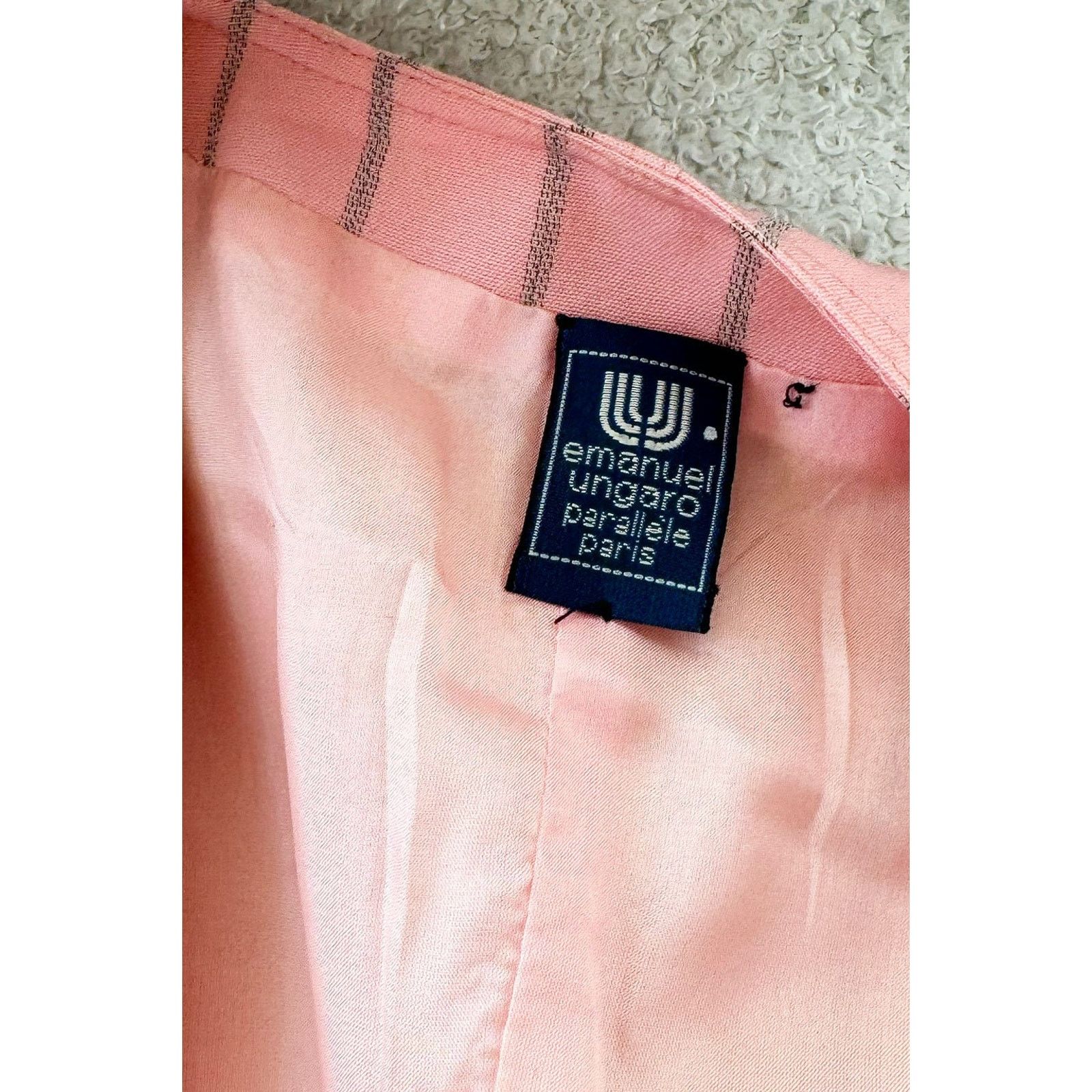 Ungaro Paris Vintage Emanuel Ungaro 1980s Pink + Gray Puff Sleeve Top Size S / US 4 / IT 40 - 7 Thumbnail