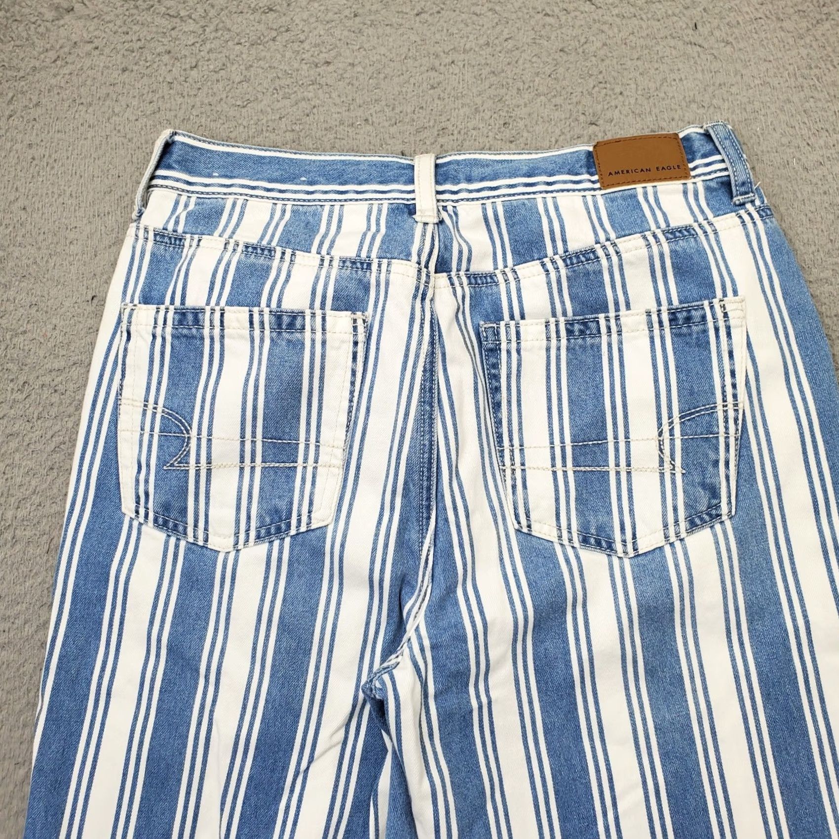 American Eagle Outfitters American Eagle Outfitters Mom Jeans Womens 4 Multicolor Striped Skinny Fit Jeans Size 27" / US 4 / IT 40 - 8 Thumbnail