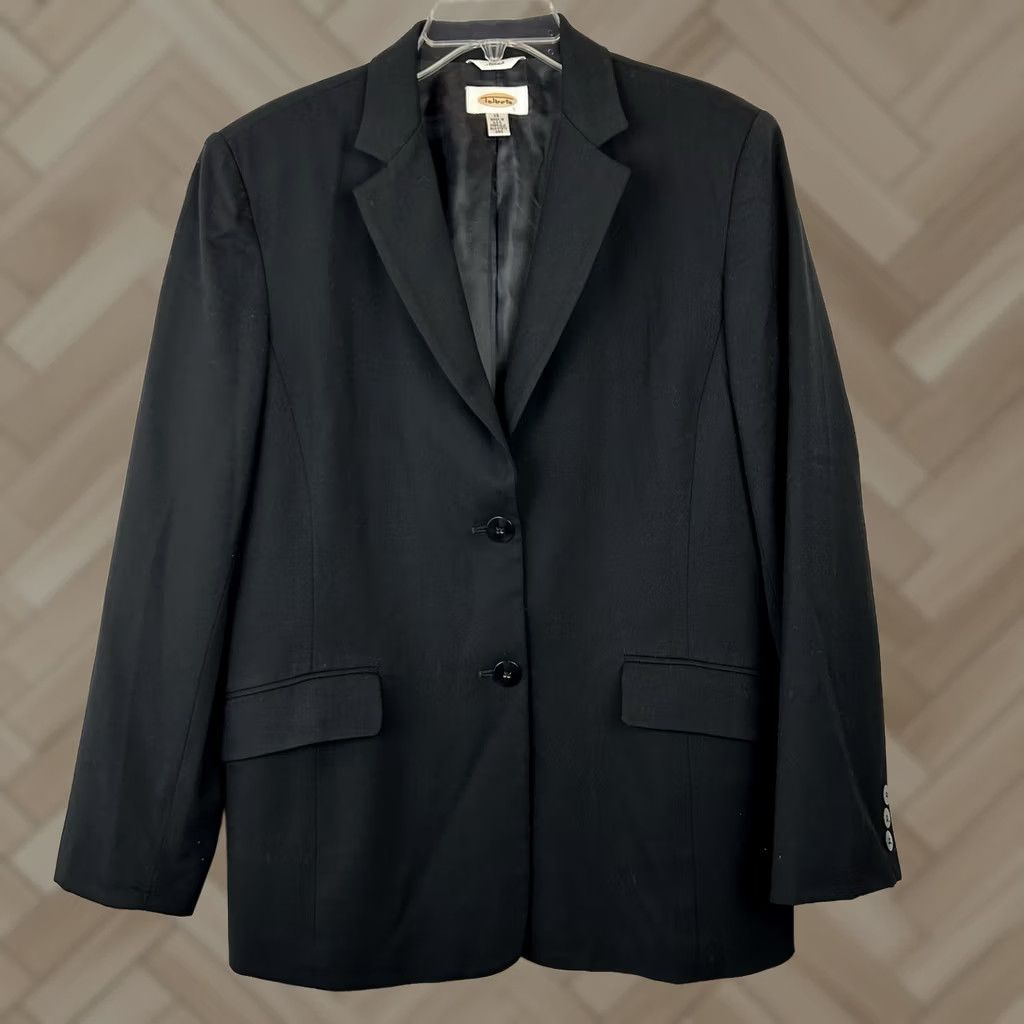 Talbots Talbots Blazer Jacket Womens 12 Black Minimalist Office USA Vintage Capsule Size XL / US 12-14 / IT 48-50 - 1 Thumbnail