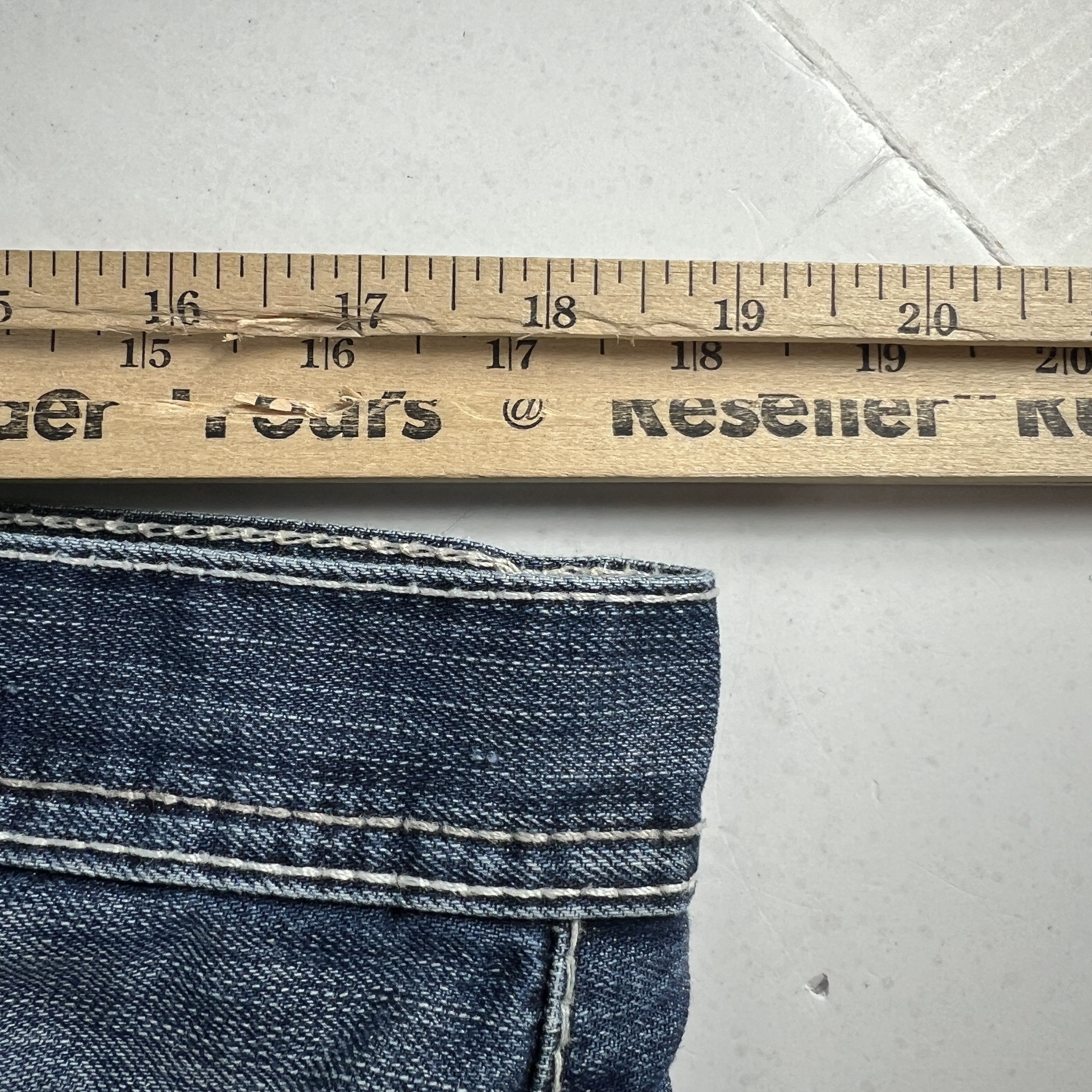 BKE BKE Jeans Long Derek Straight Blue Faded Whisker Denim Size US 37 - 23 Thumbnail