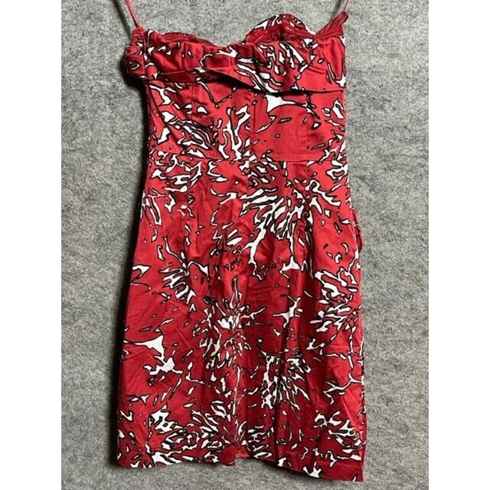 Other The Limited Dress Size 0 Abstract Strapless A Line Lined Red Size XS / US 0-2 / IT 36-38 - 2 Thumbnail