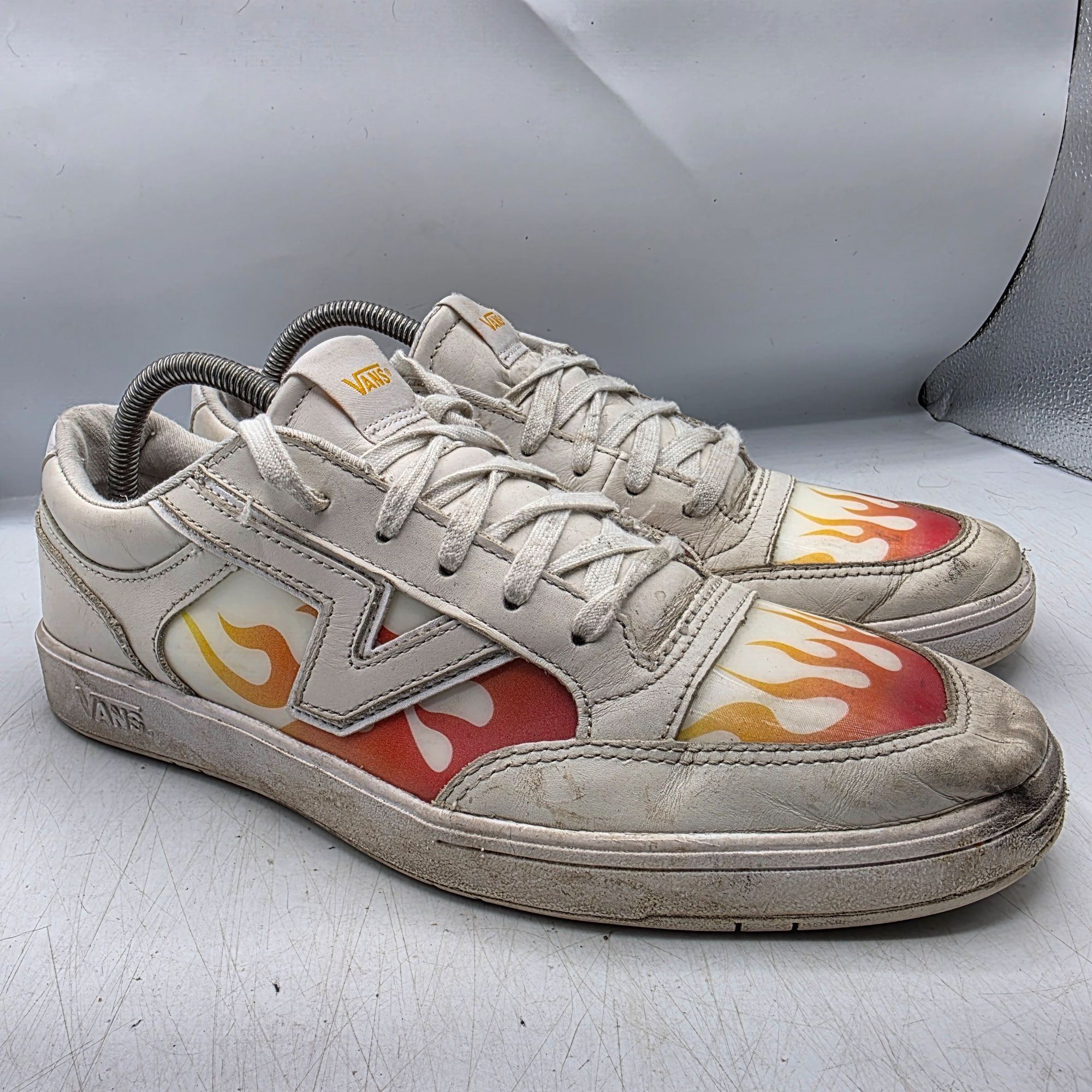 Vans vans lowland cc true white flames mens 9.5 White Red Sneaker Size US 9.5 / EU 42-43 - 1 Thumbnail