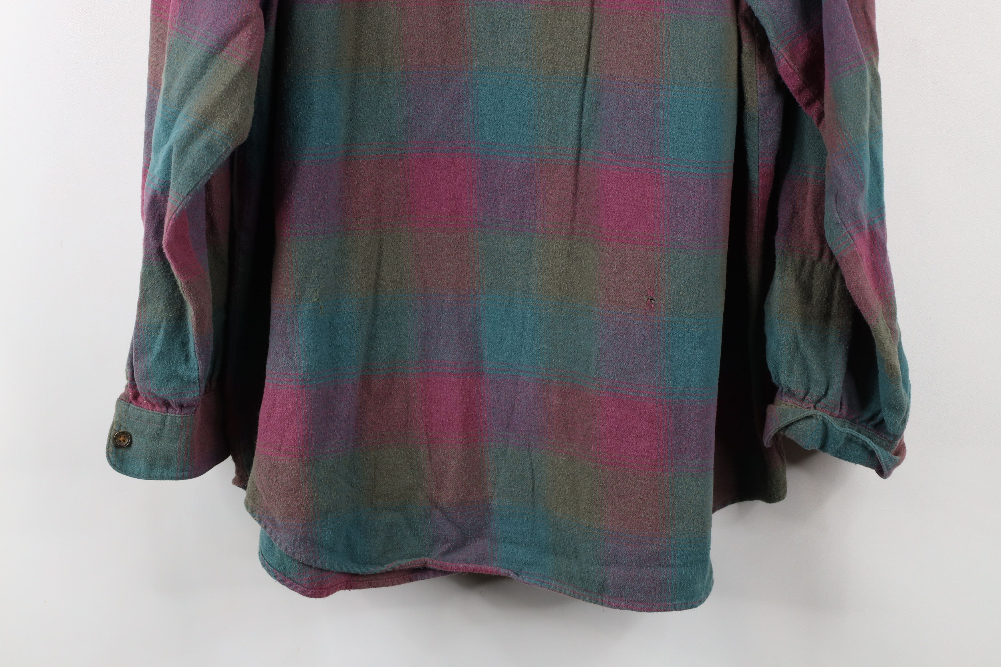 Gap × Vintage Vintage 90s Gap Looped Collar Flannel Button Shirt Plaid Size L / US 10 / IT 46 - 13 Thumbnail