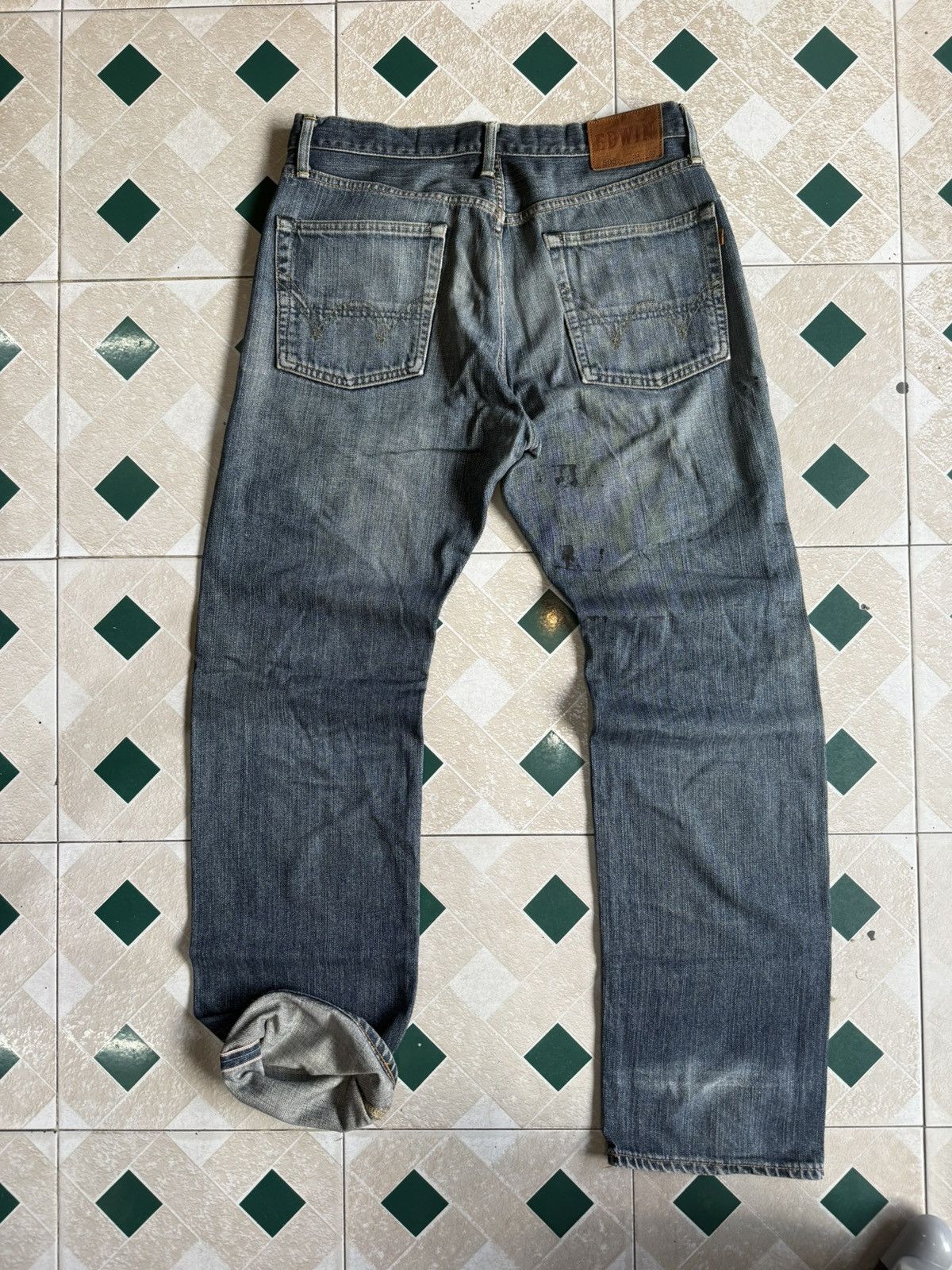 Edwin 90’s EDWIN 505ZX RARE JAPANESE POCKET LOGO RETRO DENIM PANTS Size US 34 / EU 50 - 2 Thumbnail