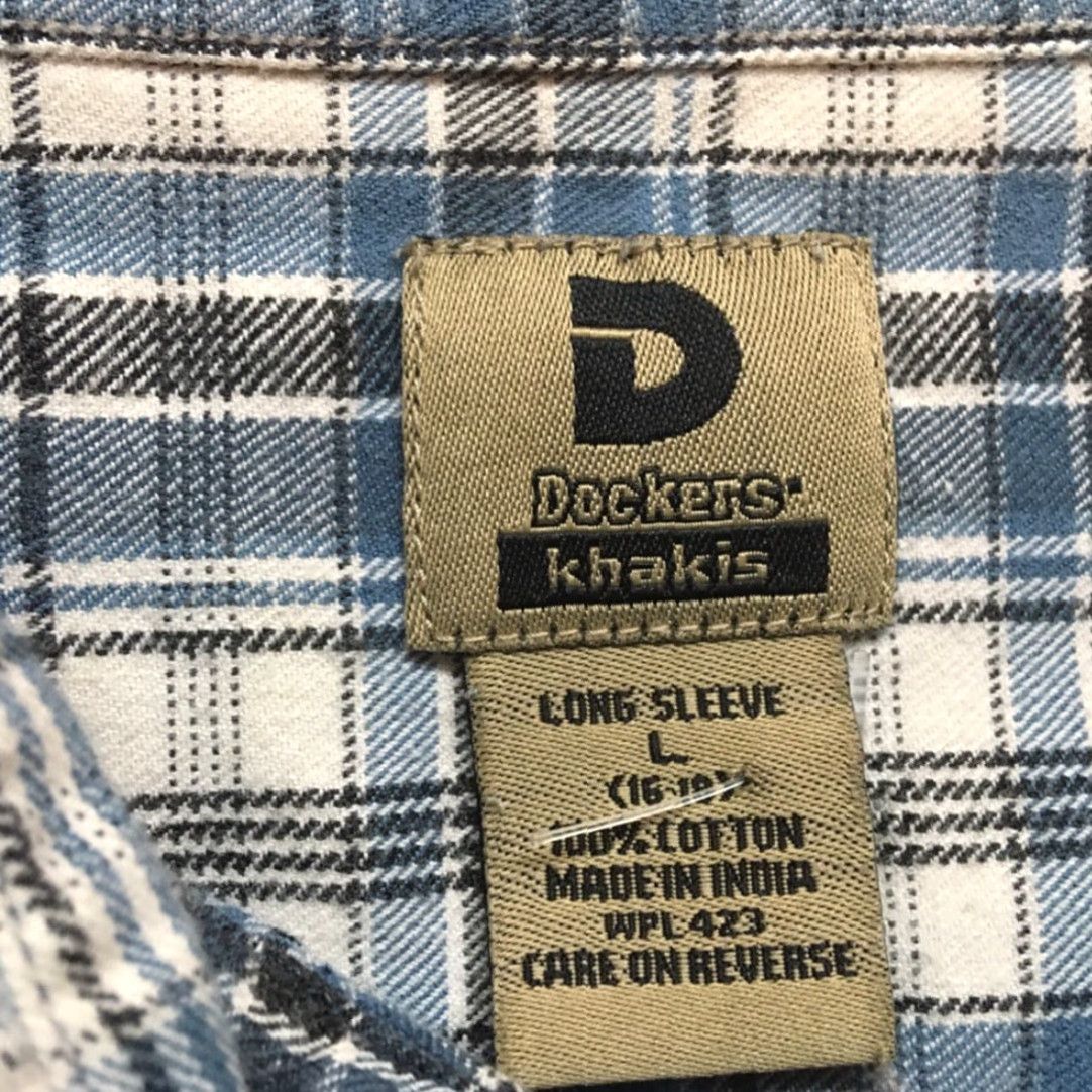 Dockers VINTAGE Dockers Mens Button Front Shirt Blue White Plaid Long Sleeve Pocket Cotton L Size US L / EU 52-54 / 3 - 5 Thumbnail