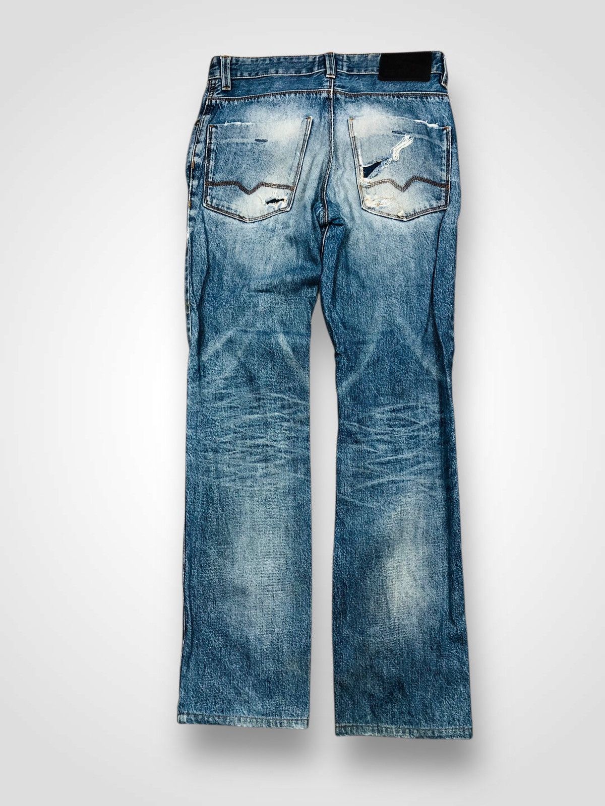 Japanese Brand Boss Orange Distressed Jeans (33) Size US 30 / EU 46 - 2 Thumbnail