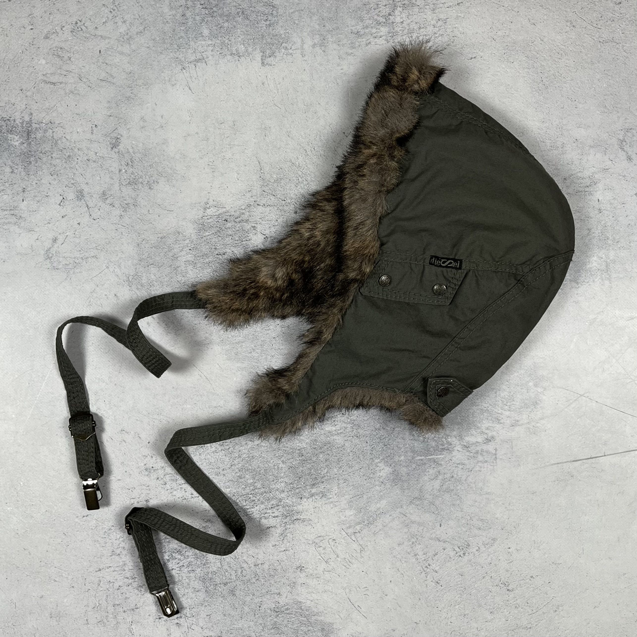 Diesel Vintage Diesel Y2K Faux Fur Aviator Hat Earflap Cap 00’s Size ONE SIZE - 1 Thumbnail