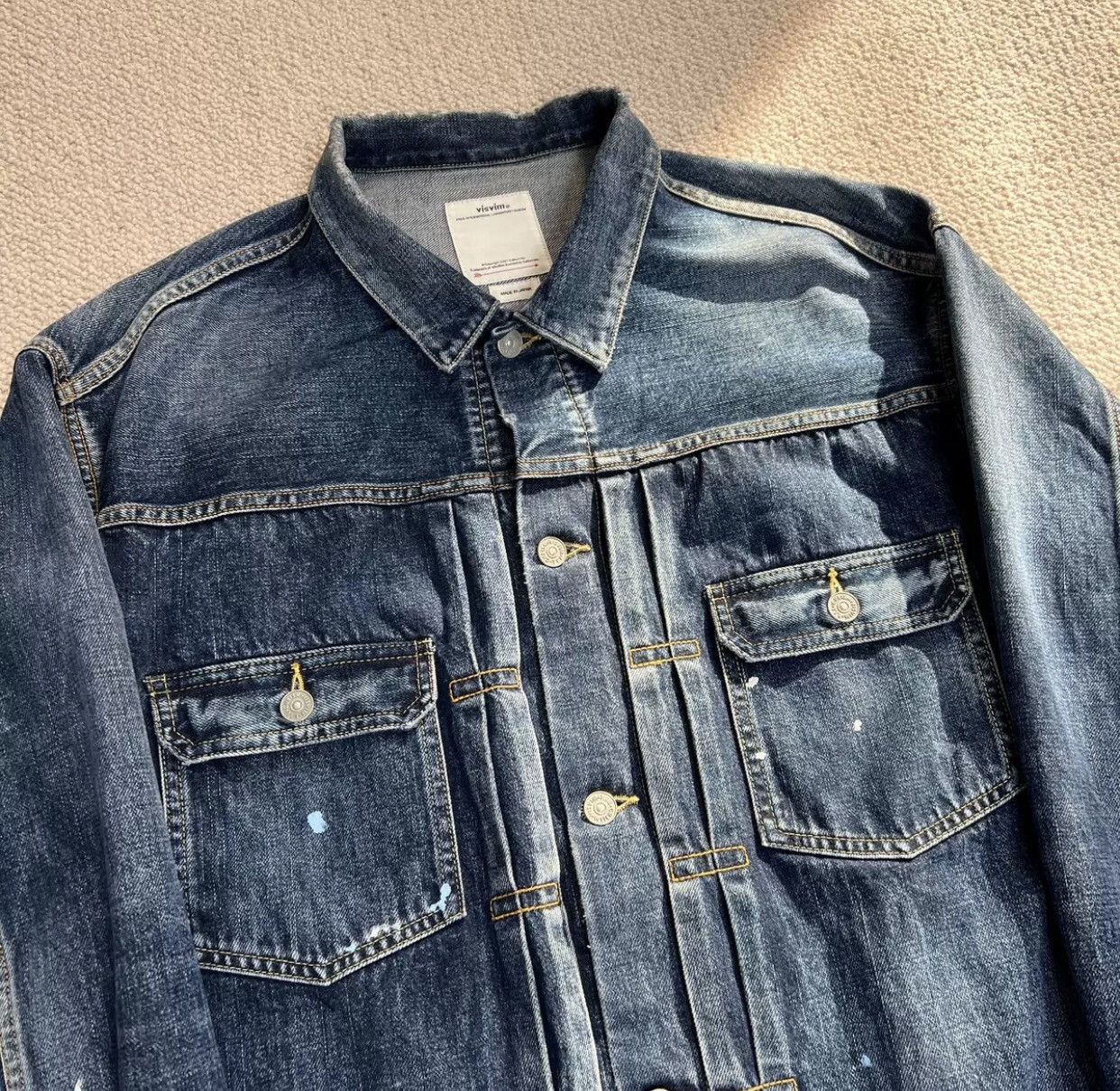 Visvim VISVIM SS 101XX JKT DMGD-1010 Ink-splash-wash Jean jacket Size US XL / EU 56 / 4 - 4 Thumbnail